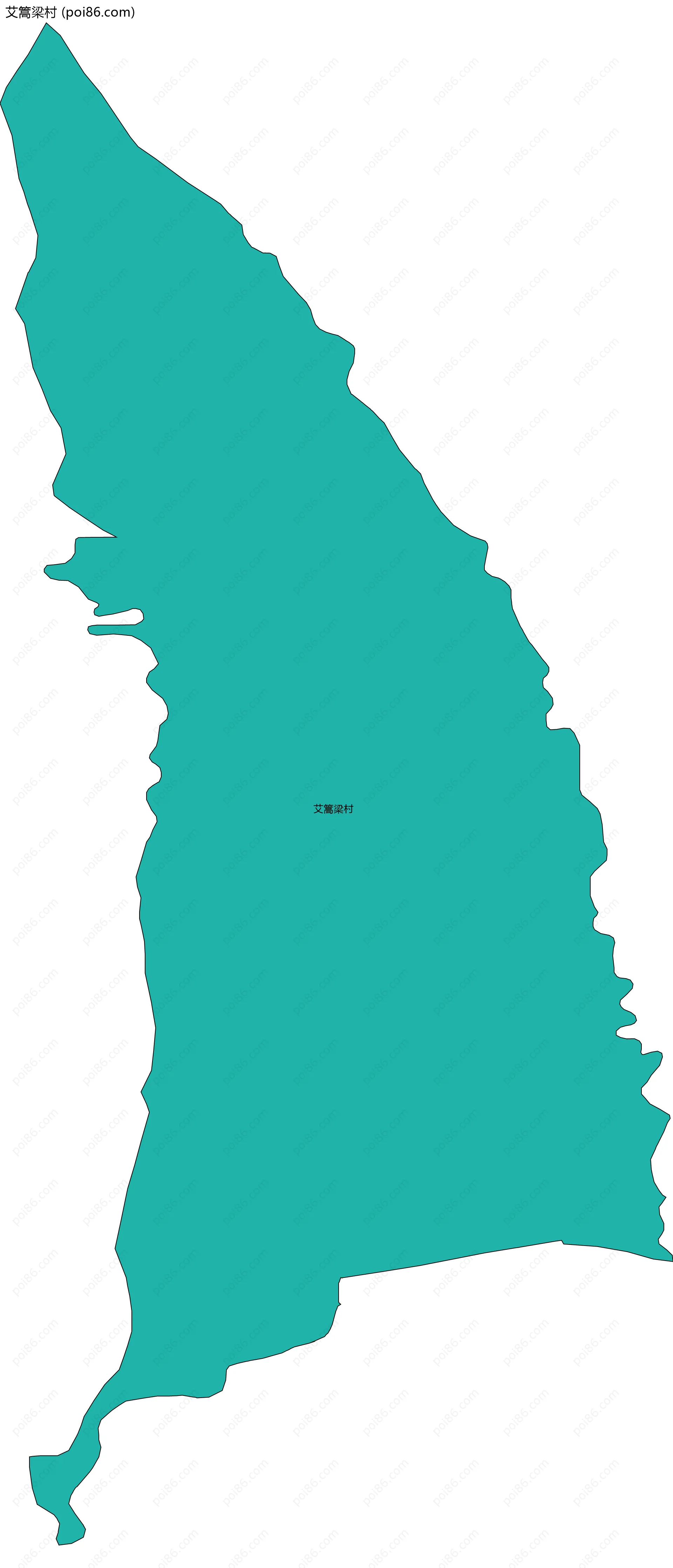 艾篙梁村边界地图