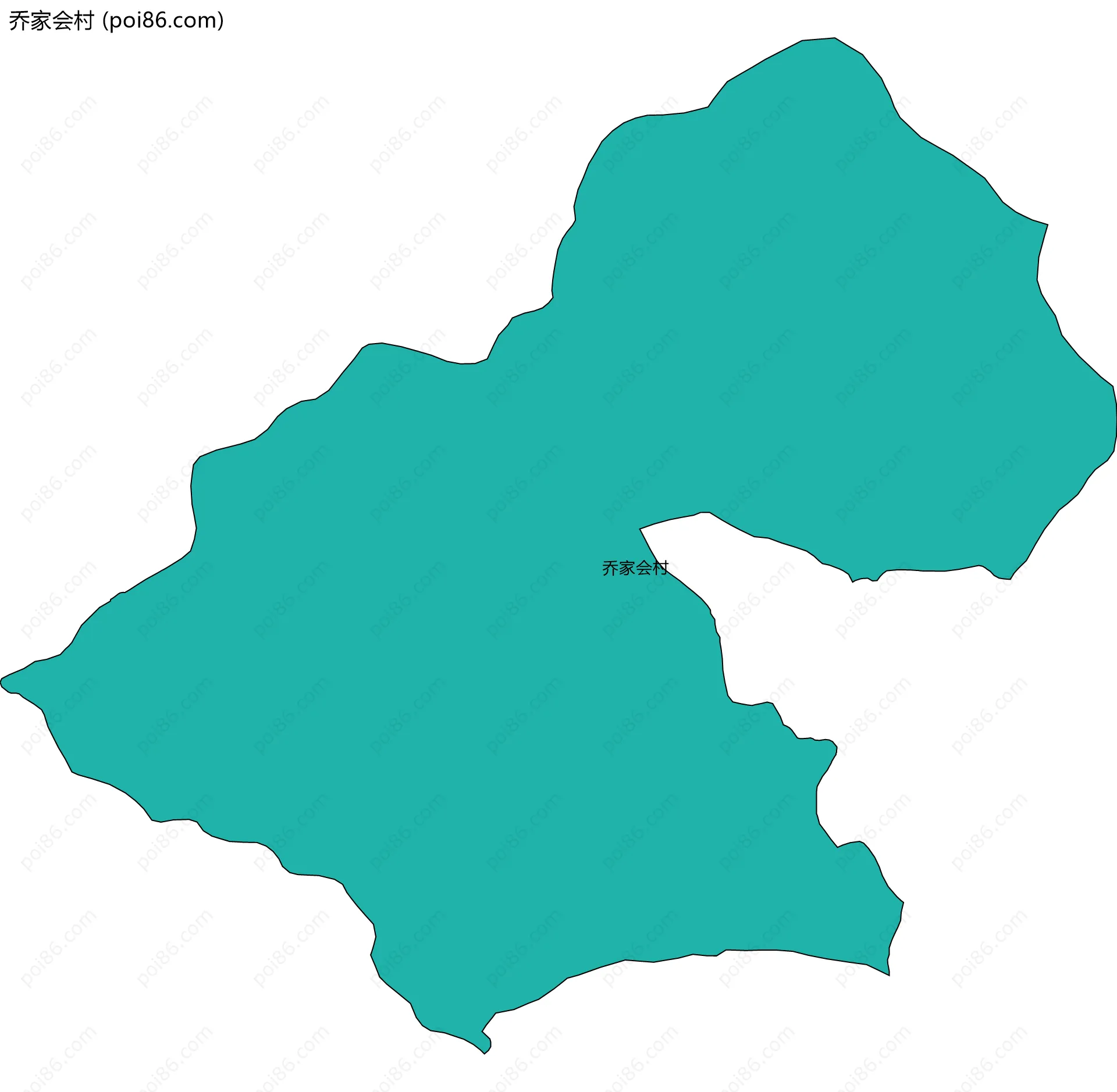 乔家会村边界地图