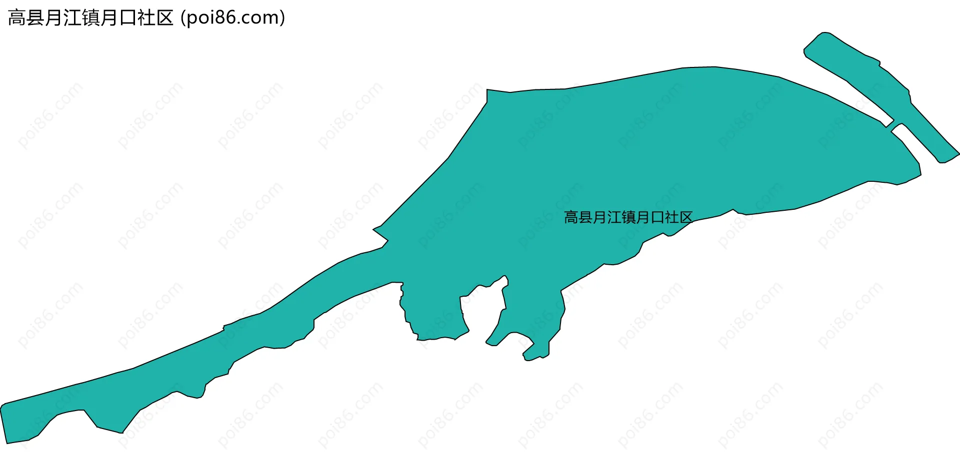 高县月江镇月口社区边界地图