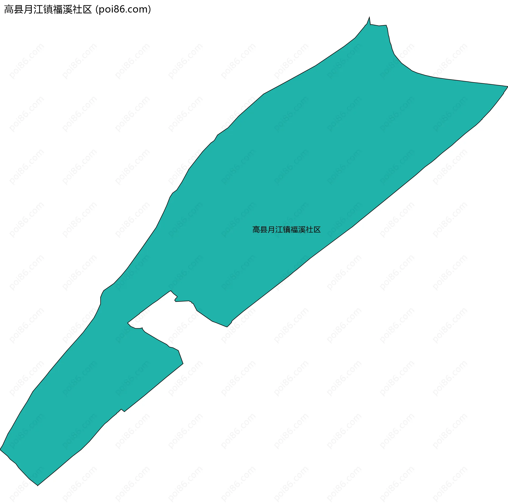 高县月江镇福溪社区边界地图