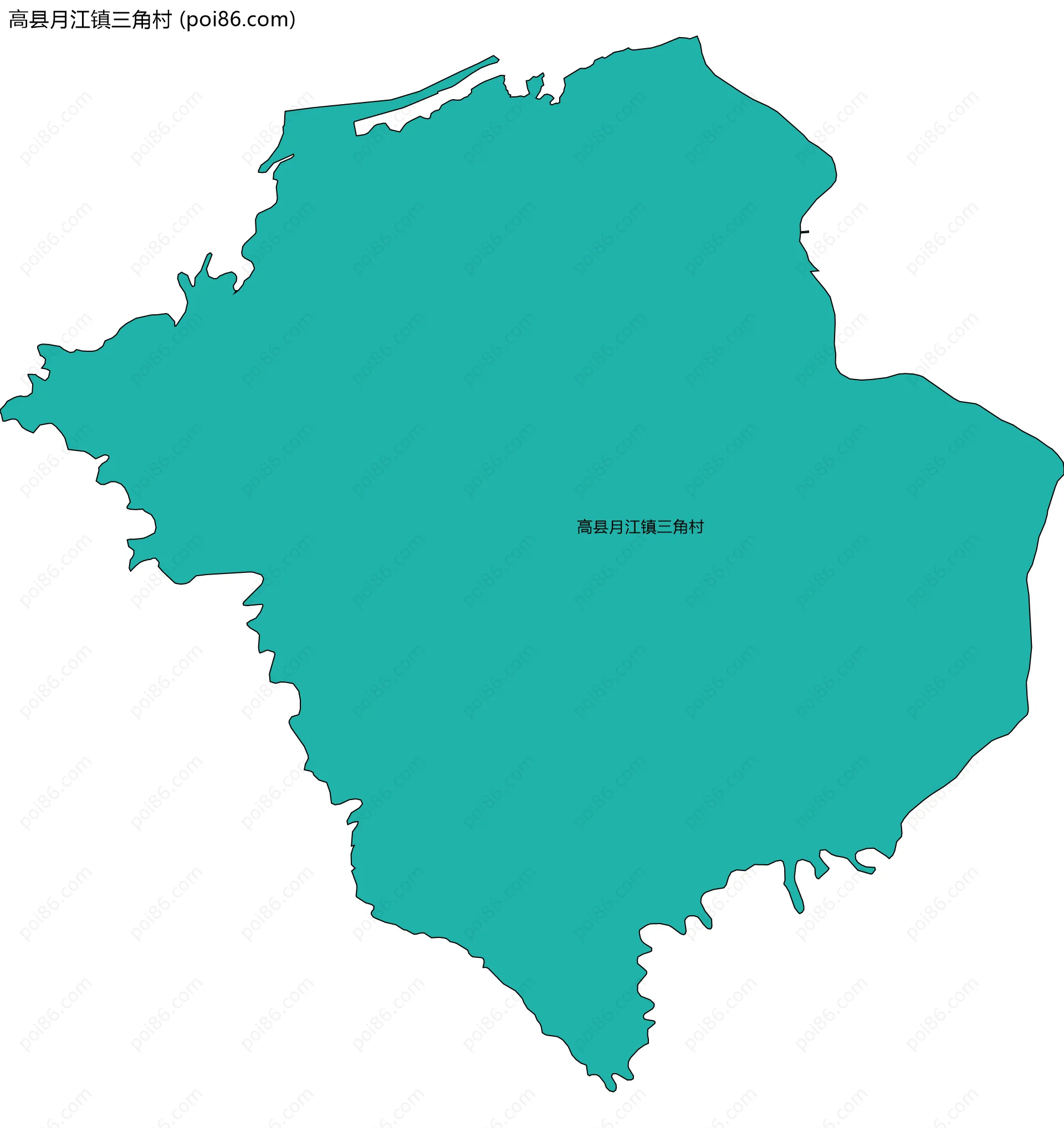 高县月江镇三角村边界地图