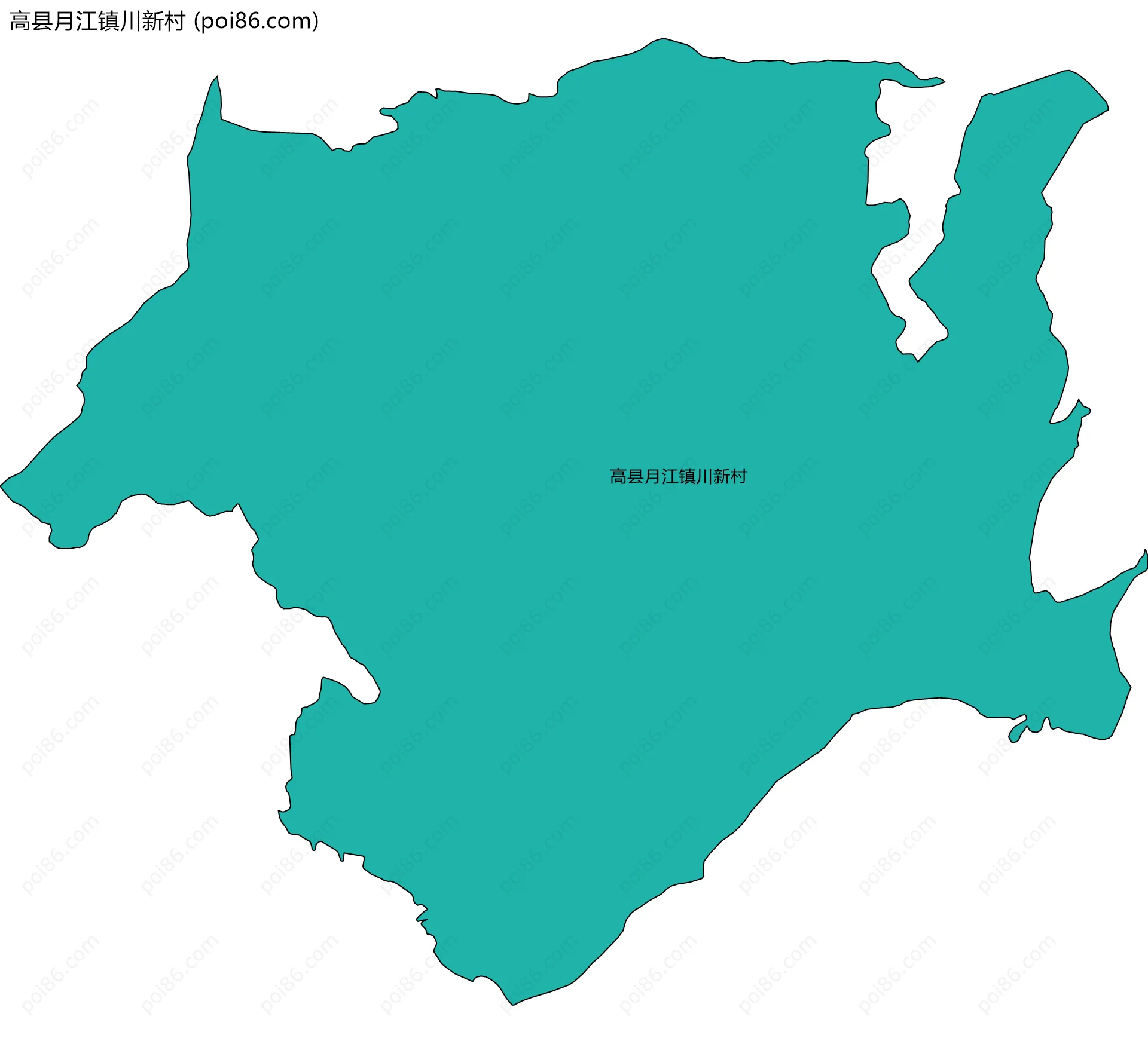 高县月江镇川新村边界地图