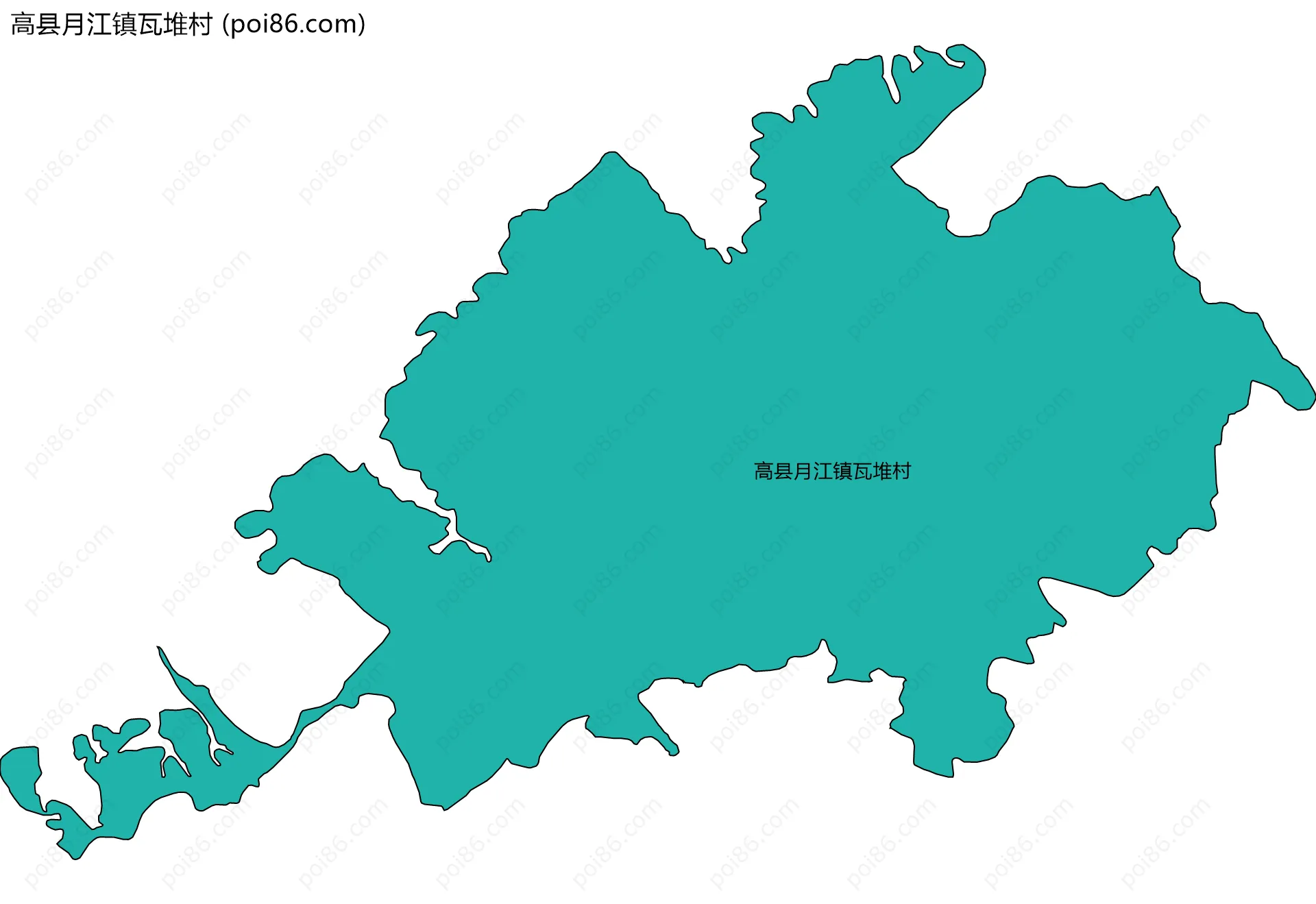 高县月江镇瓦堆村边界地图