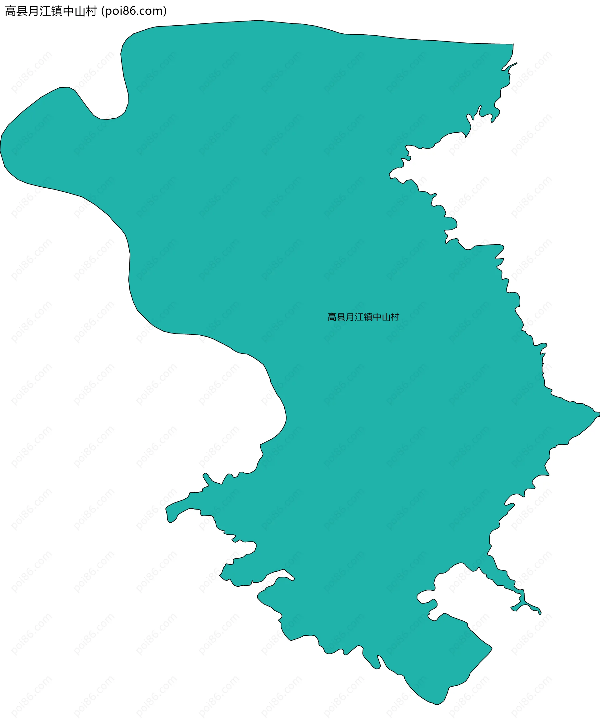 高县月江镇中山村边界地图