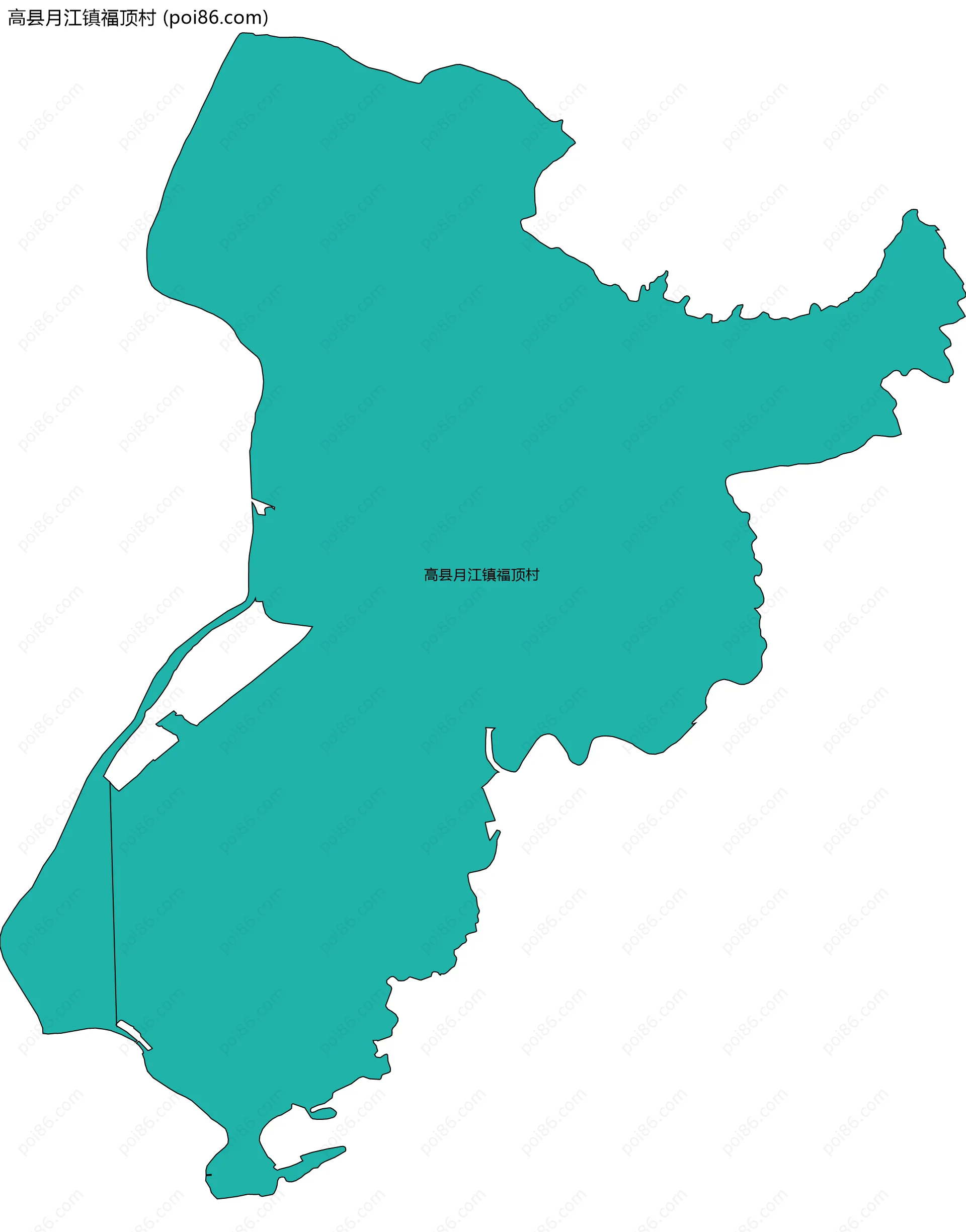 高县月江镇福顶村边界地图