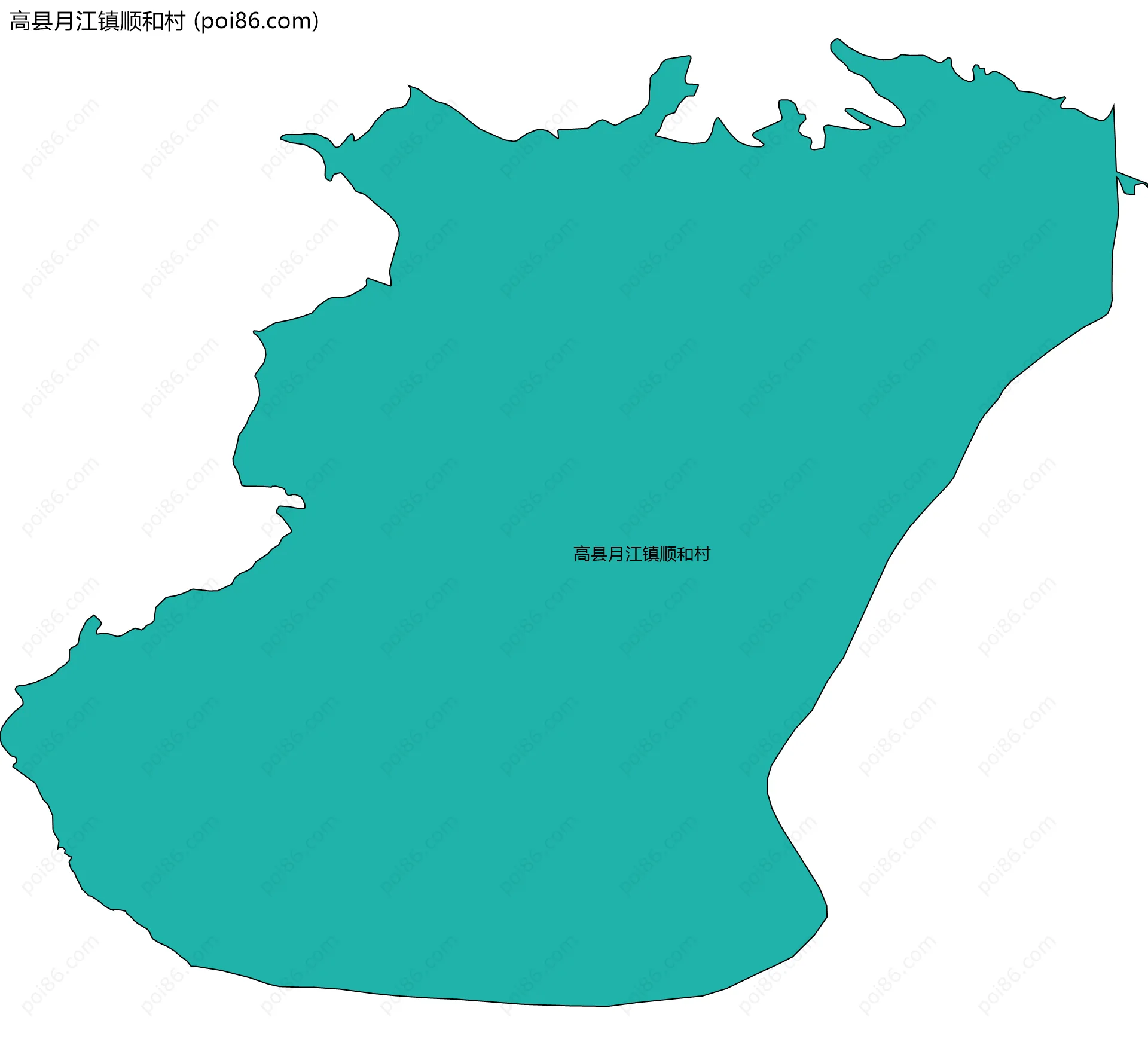 高县月江镇顺和村边界地图