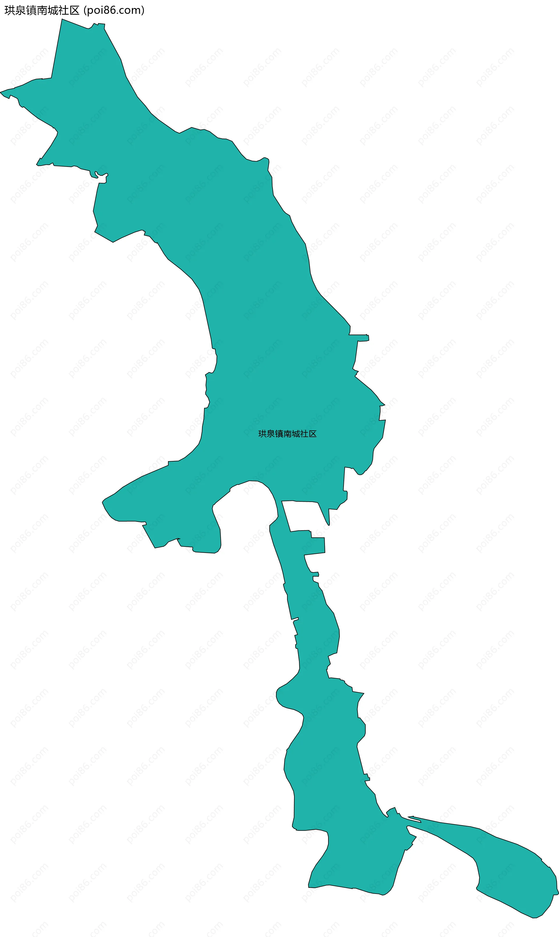 珙泉镇南城社区边界地图