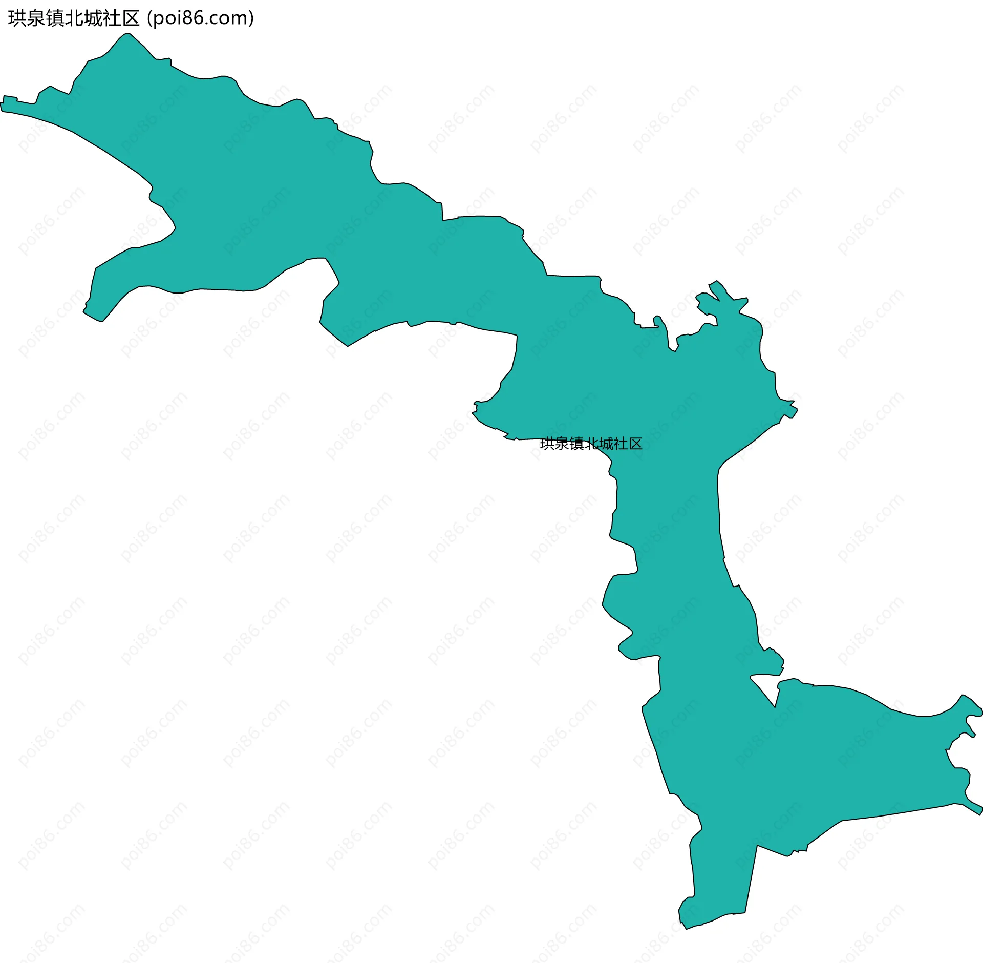 珙泉镇北城社区边界地图