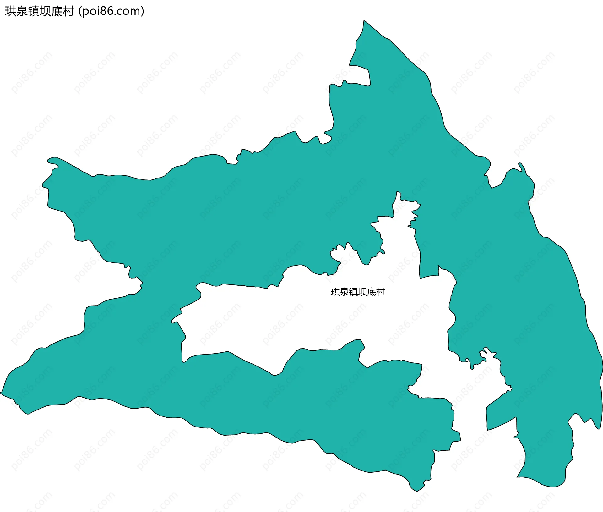 珙泉镇坝底村边界地图
