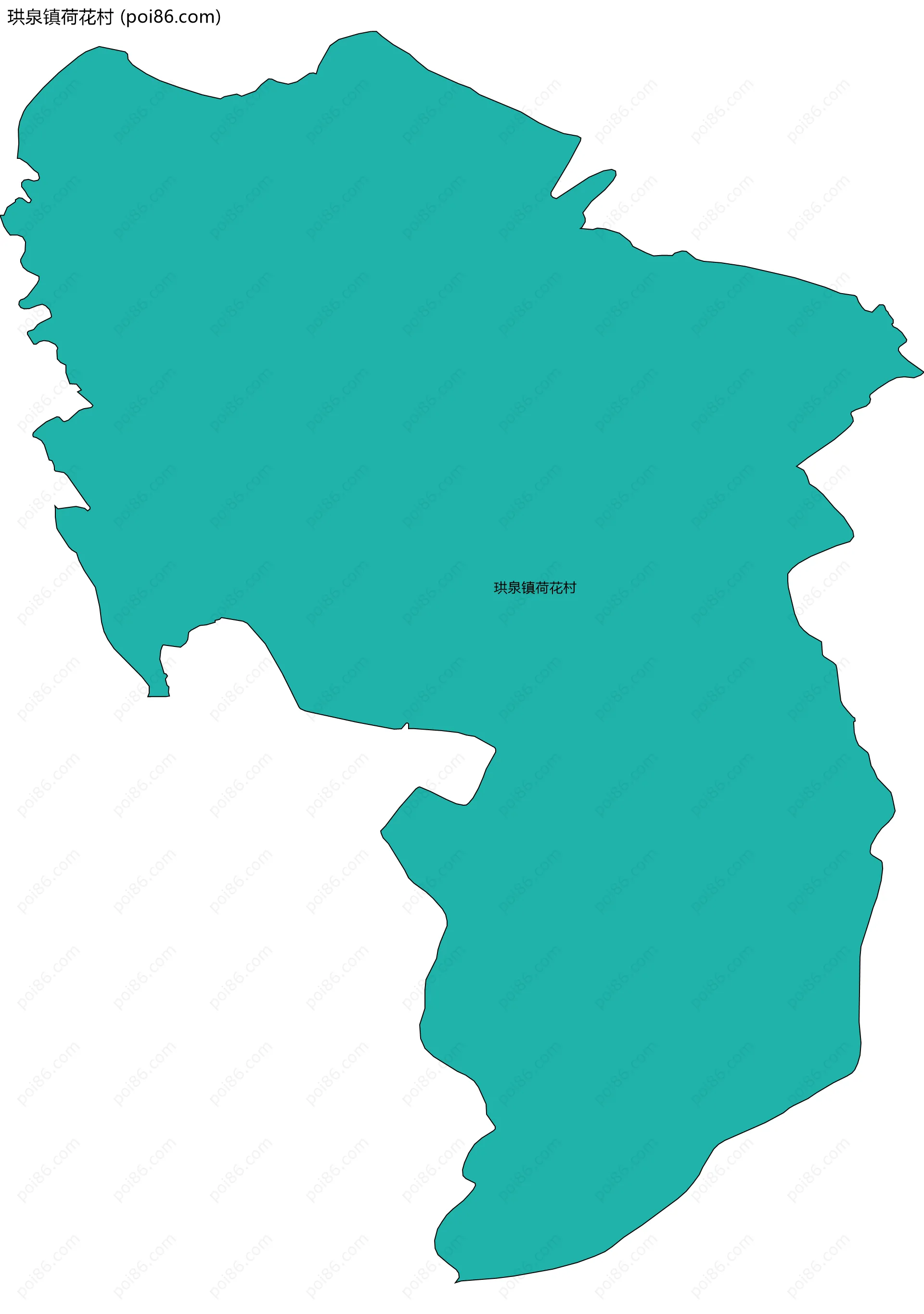 珙泉镇荷花村边界地图