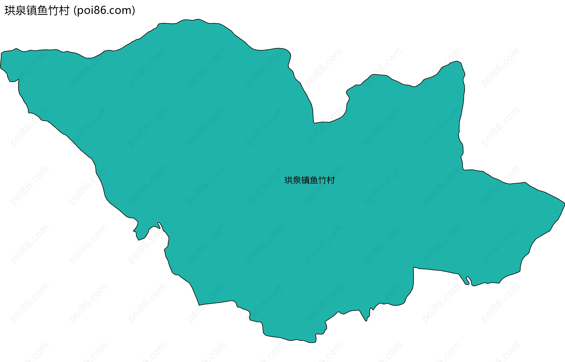 珙泉镇鱼竹村边界地图