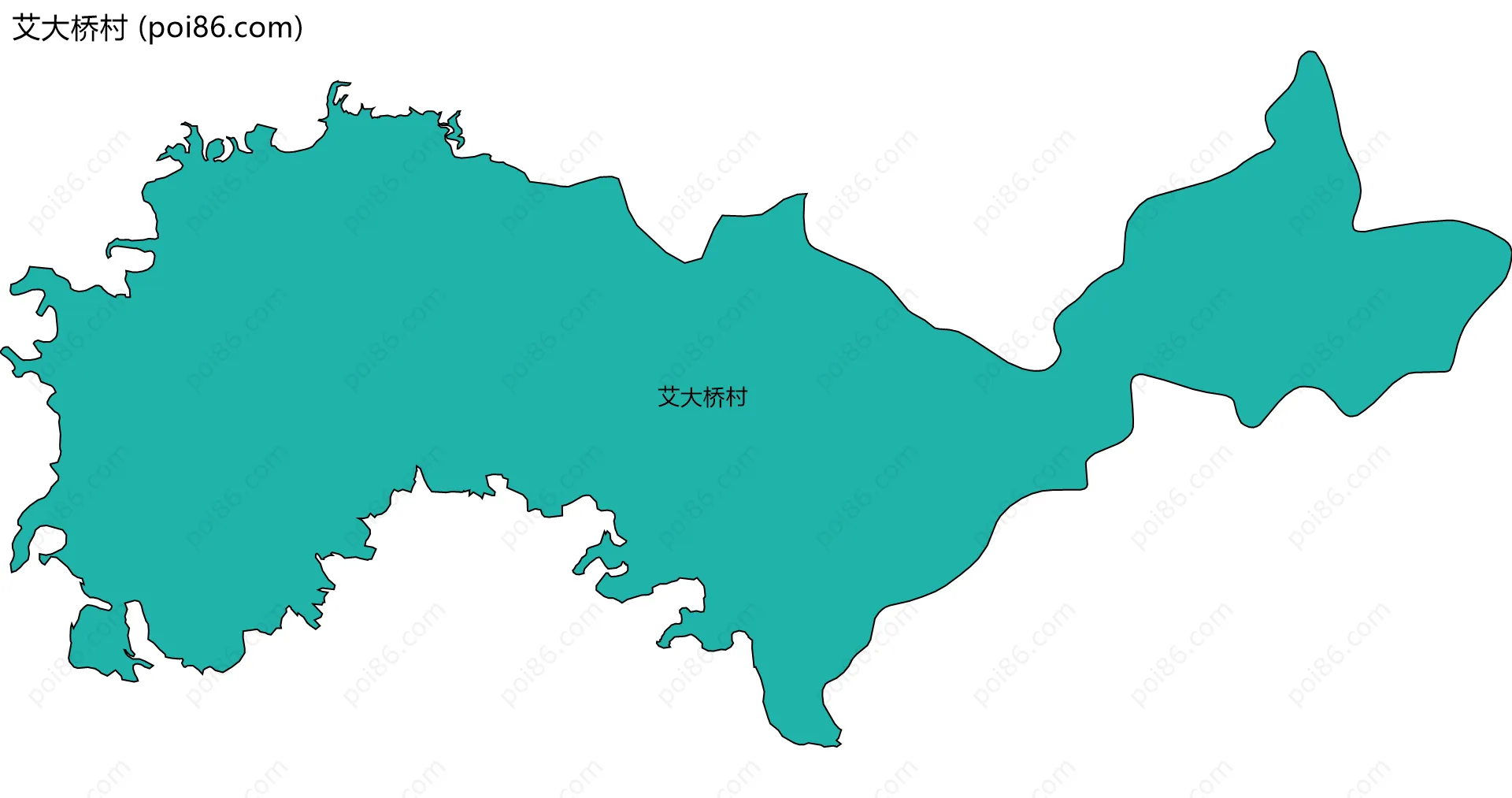 艾大桥村边界地图