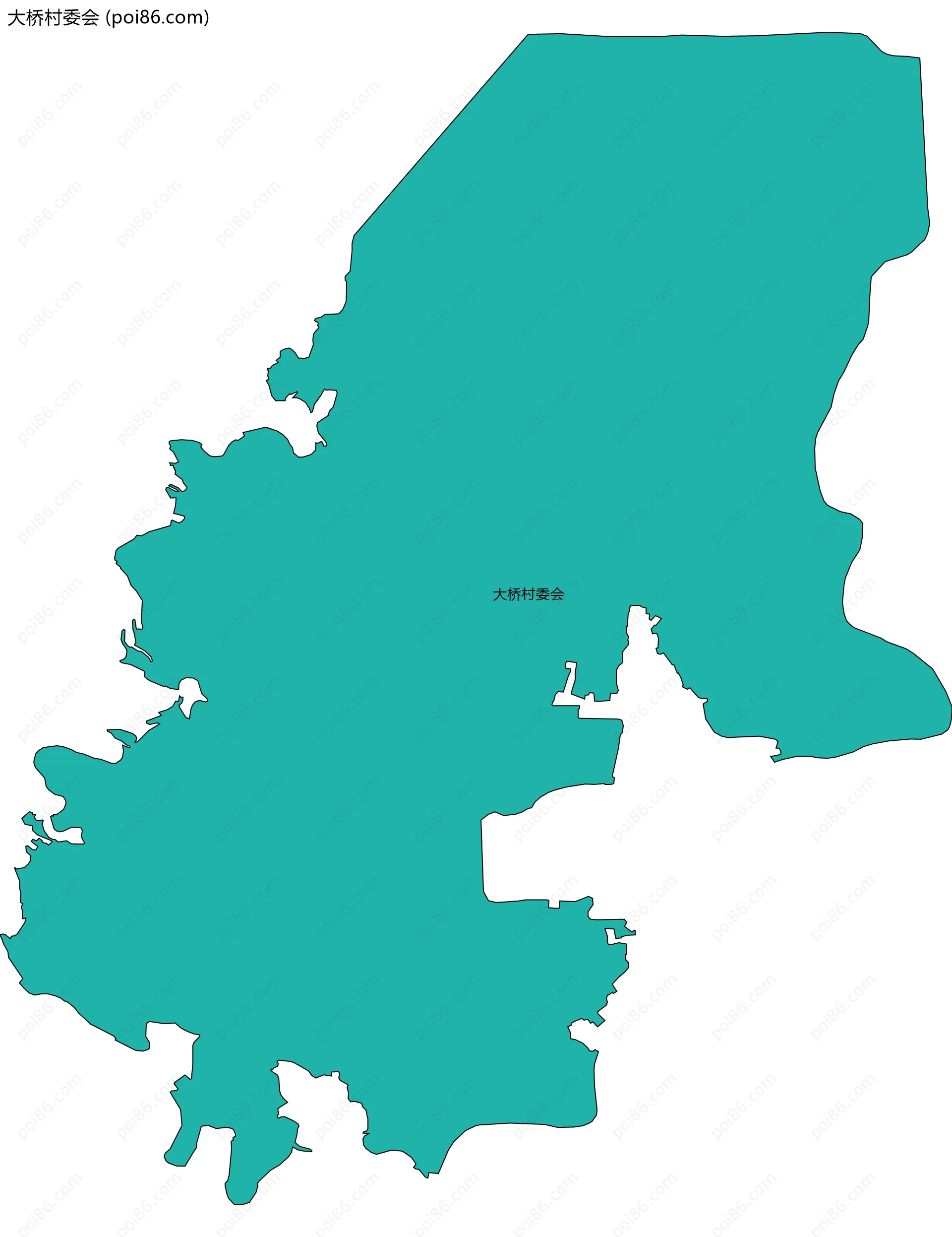 大桥村委会边界地图