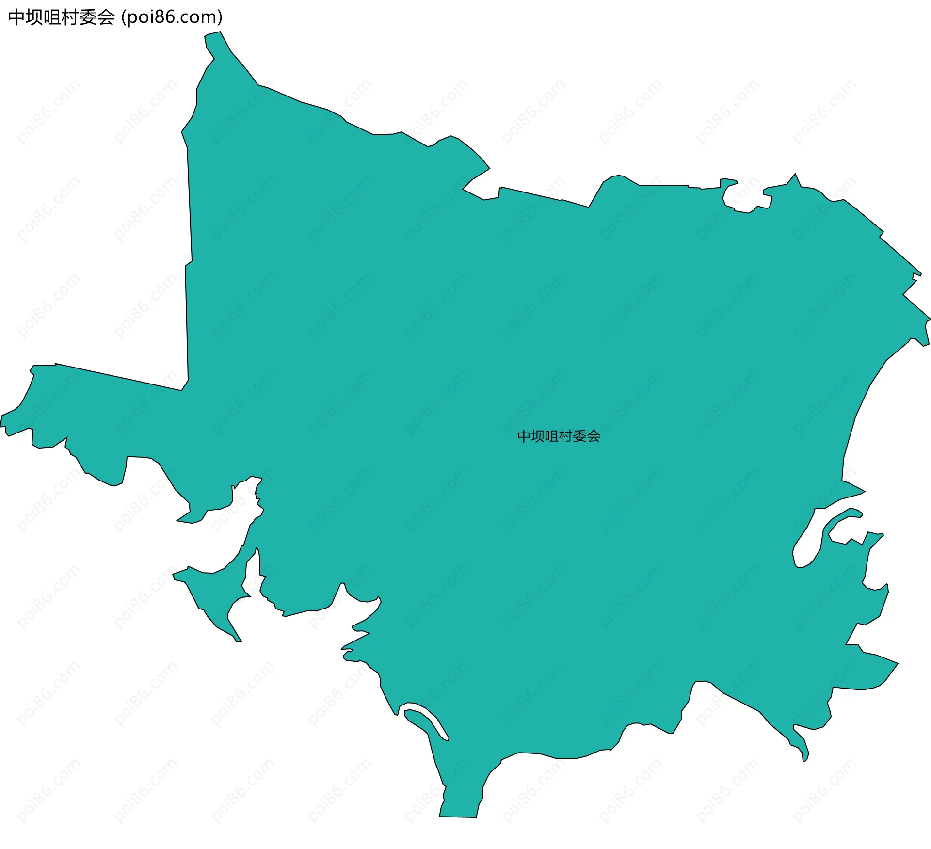 中坝咀村委会边界地图