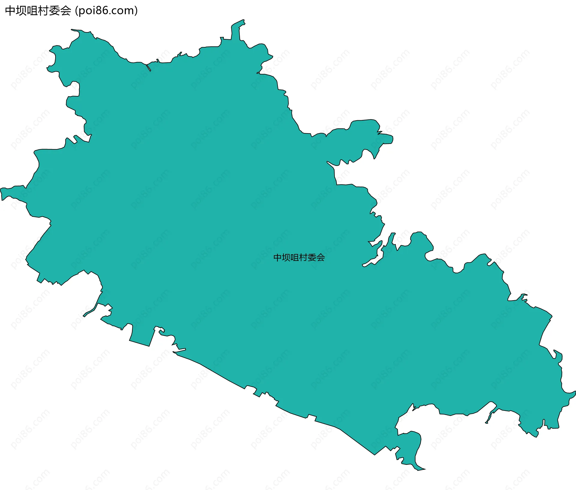 中坝咀村委会边界地图