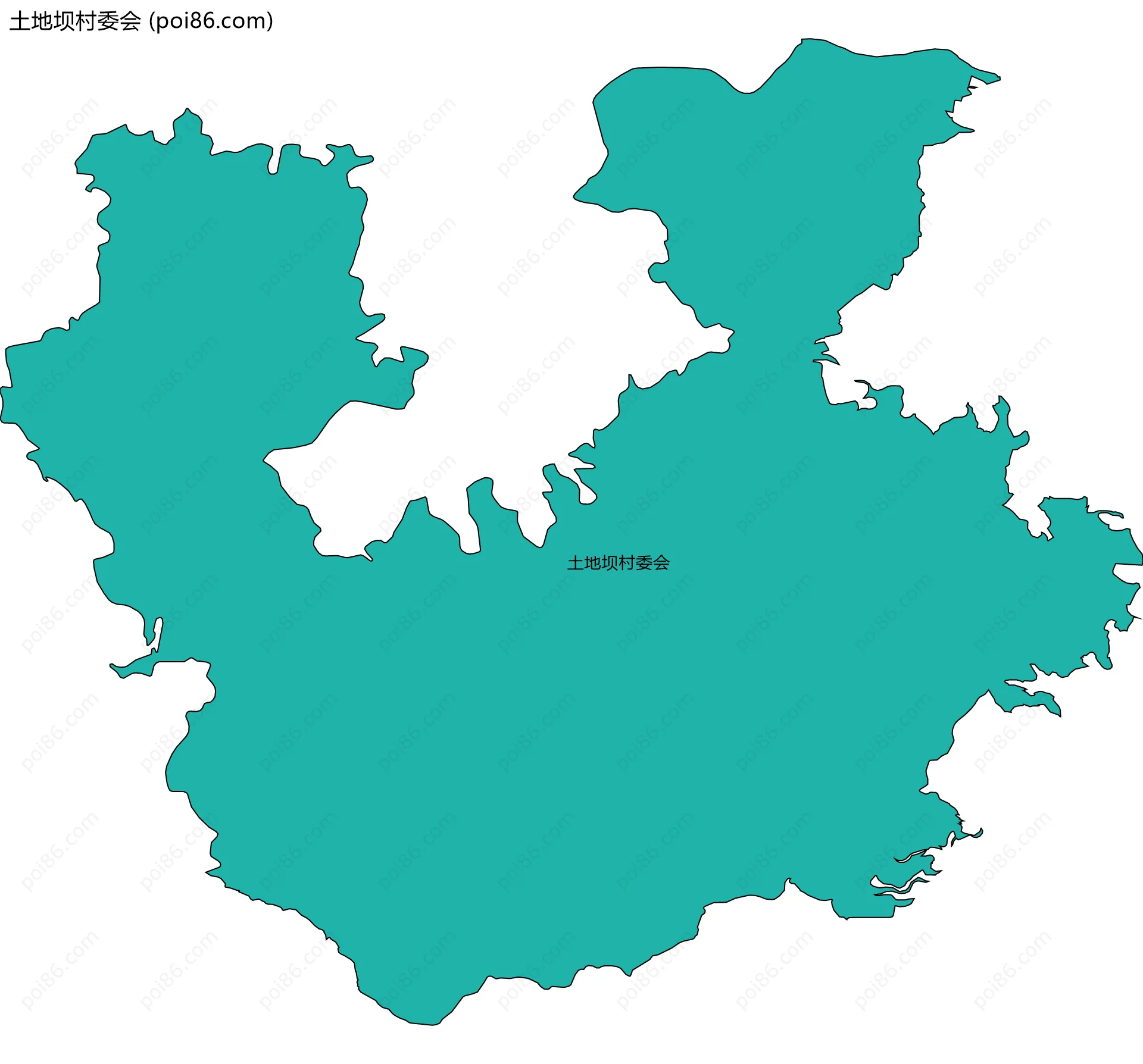 土地坝村委会边界地图