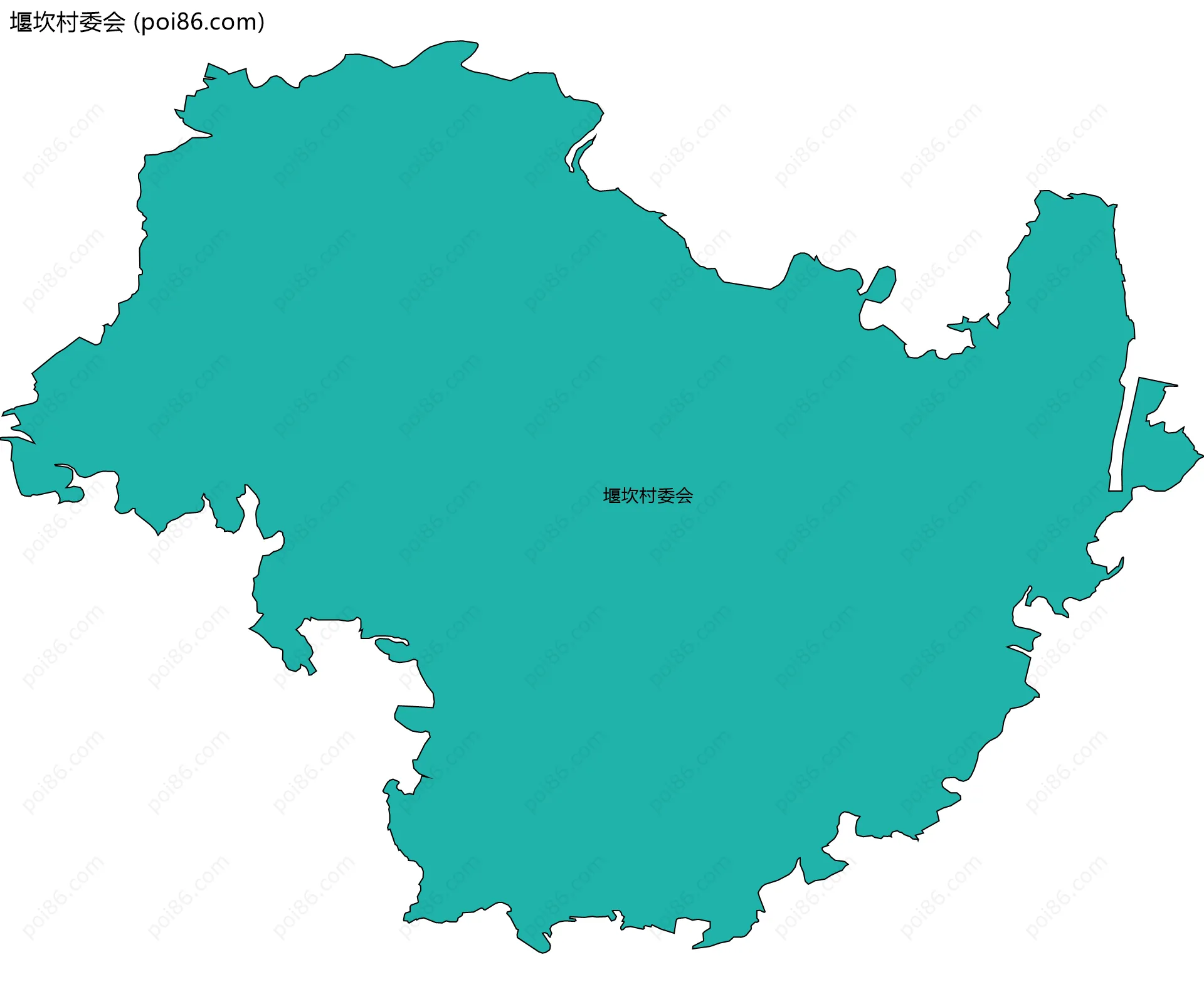 堰坎村委会边界地图