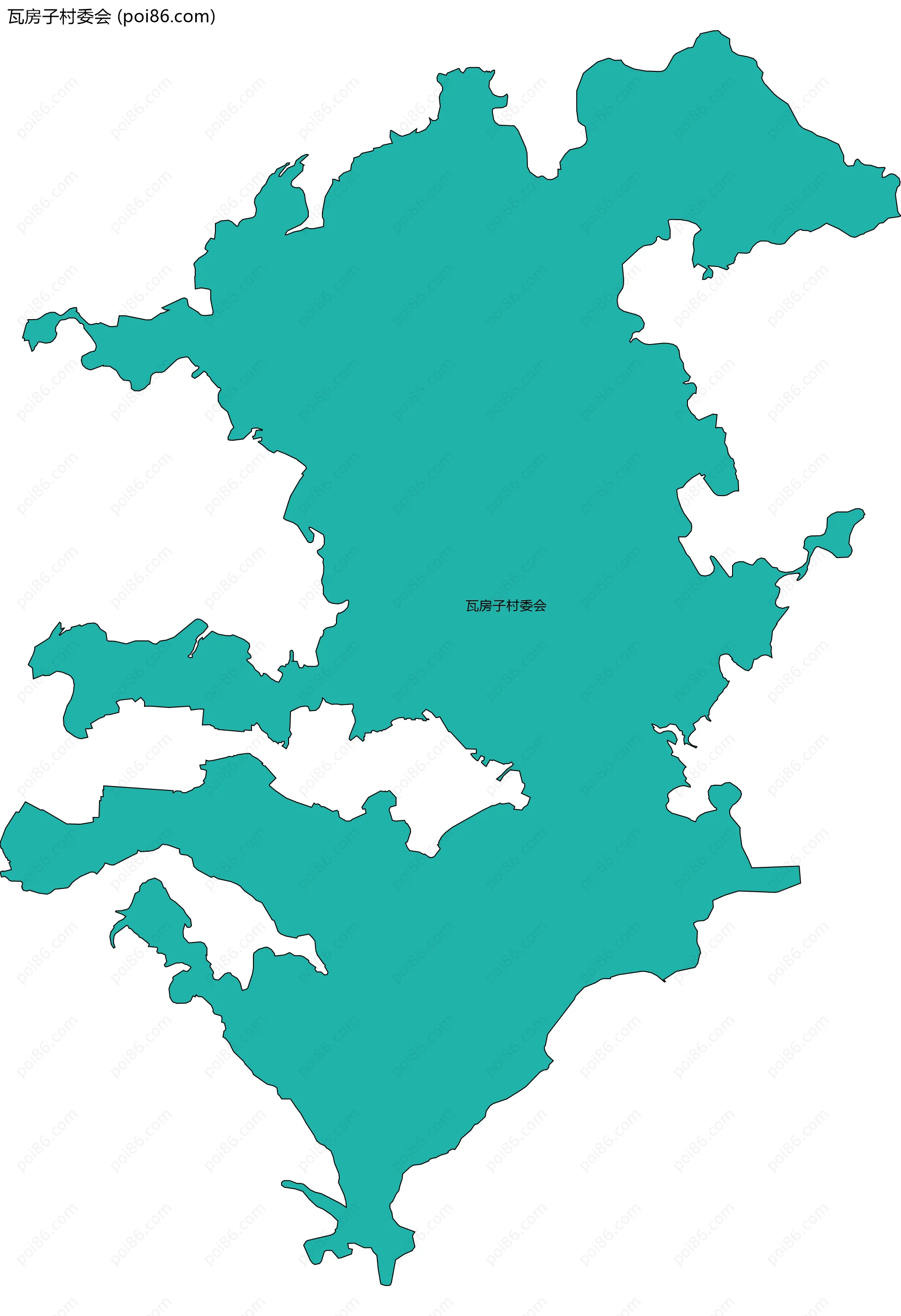 瓦房子村委会边界地图