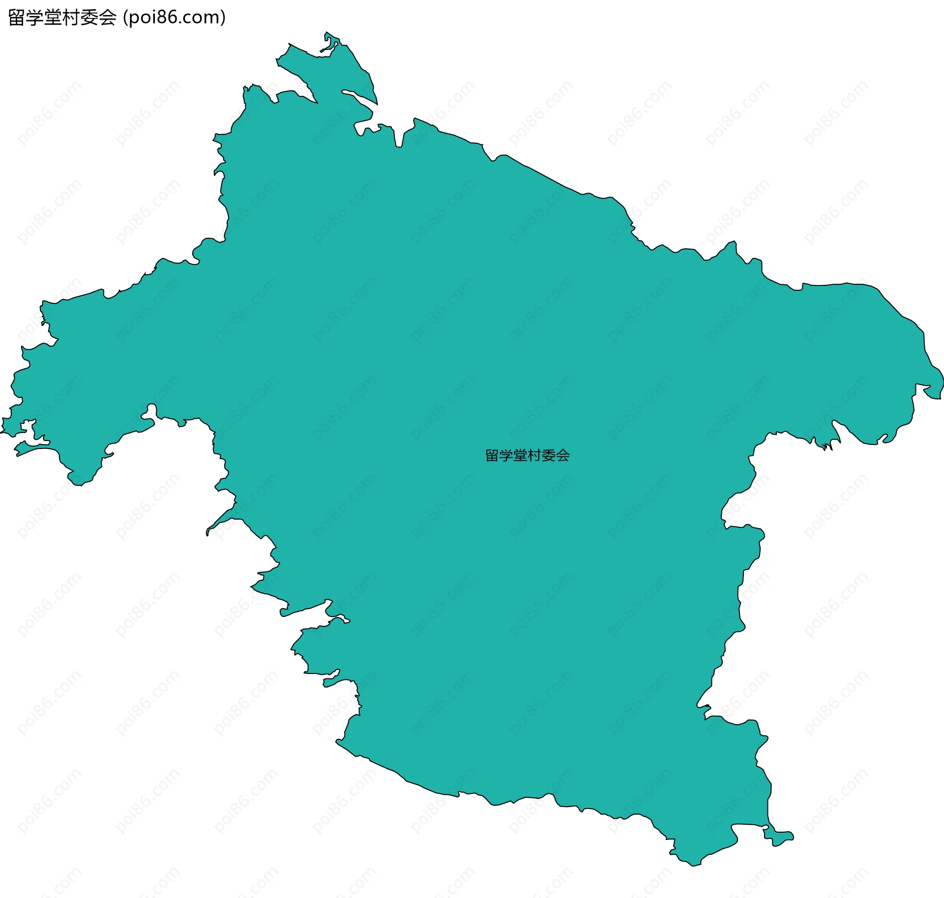 留学堂村委会边界地图