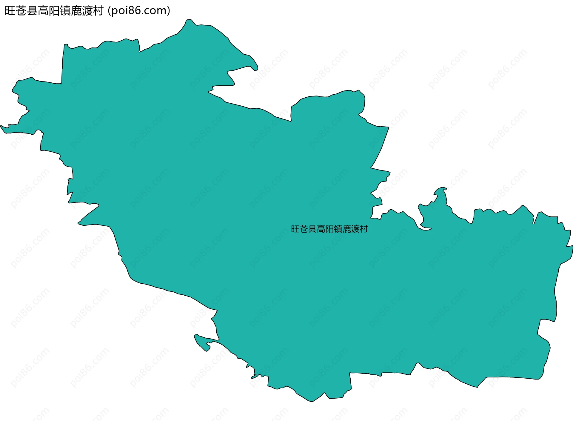 旺苍县高阳镇鹿渡村边界地图