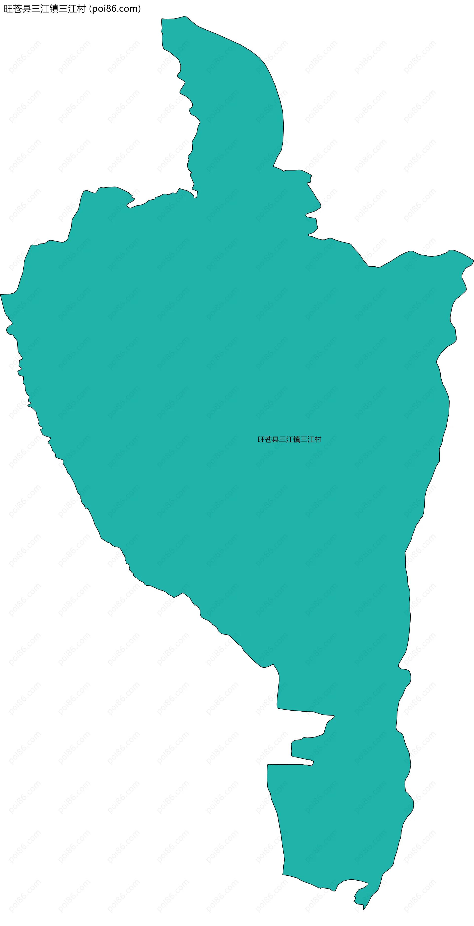 旺苍县三江镇三江村边界地图