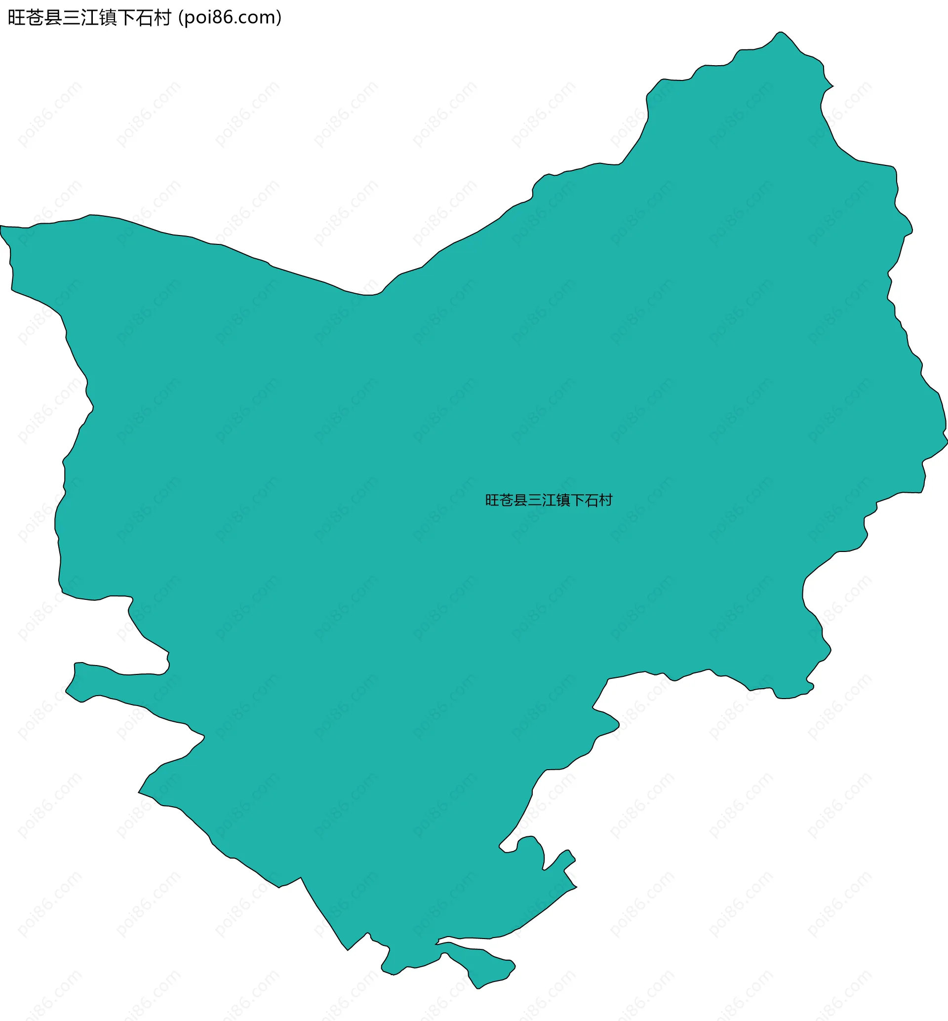 旺苍县三江镇下石村边界地图