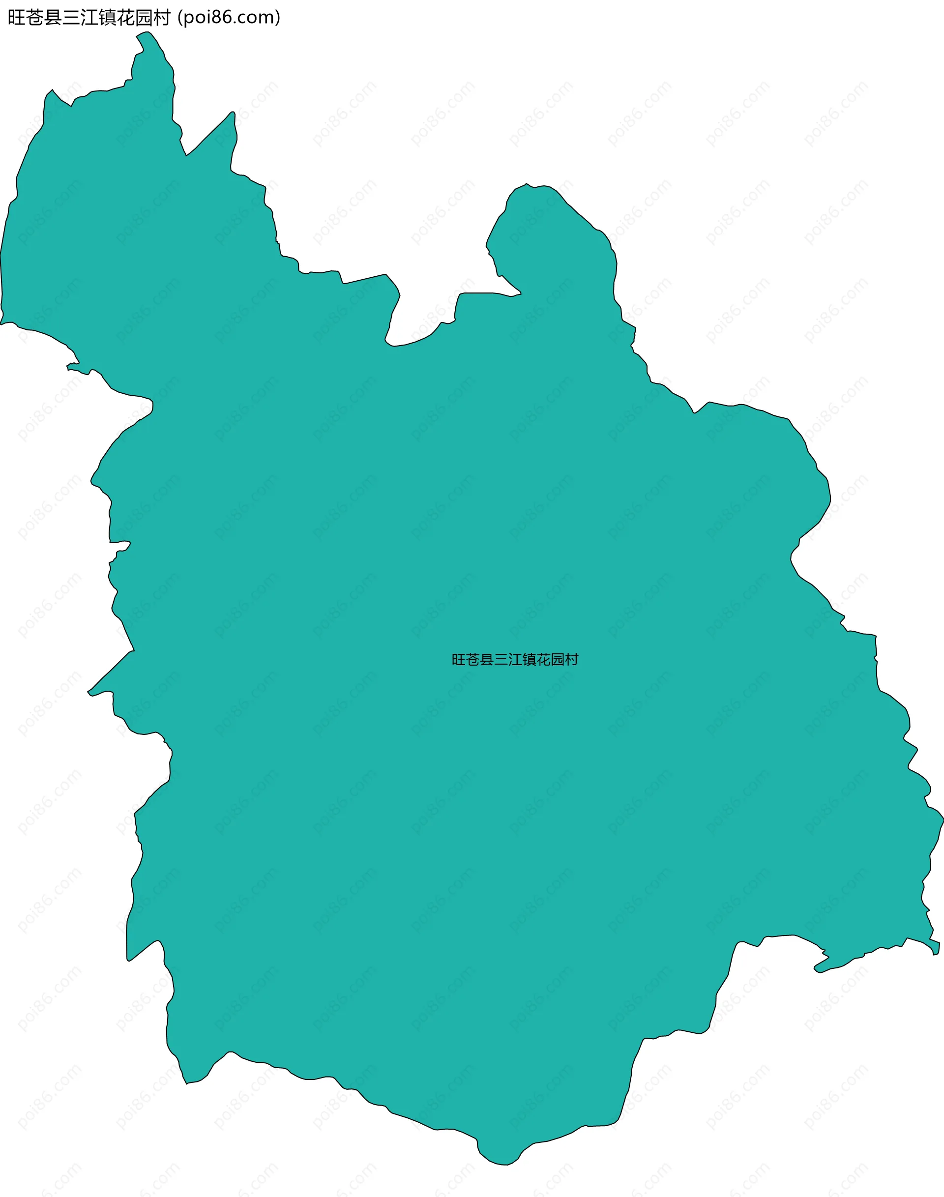 旺苍县三江镇花园村边界地图