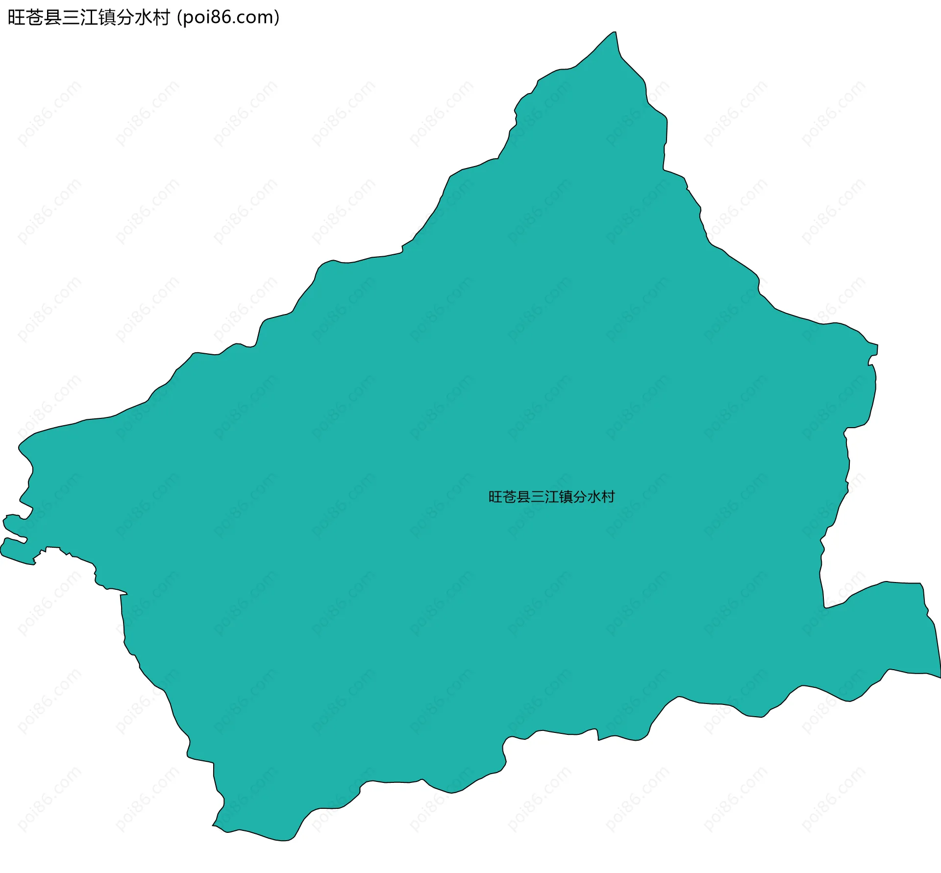 旺苍县三江镇分水村边界地图