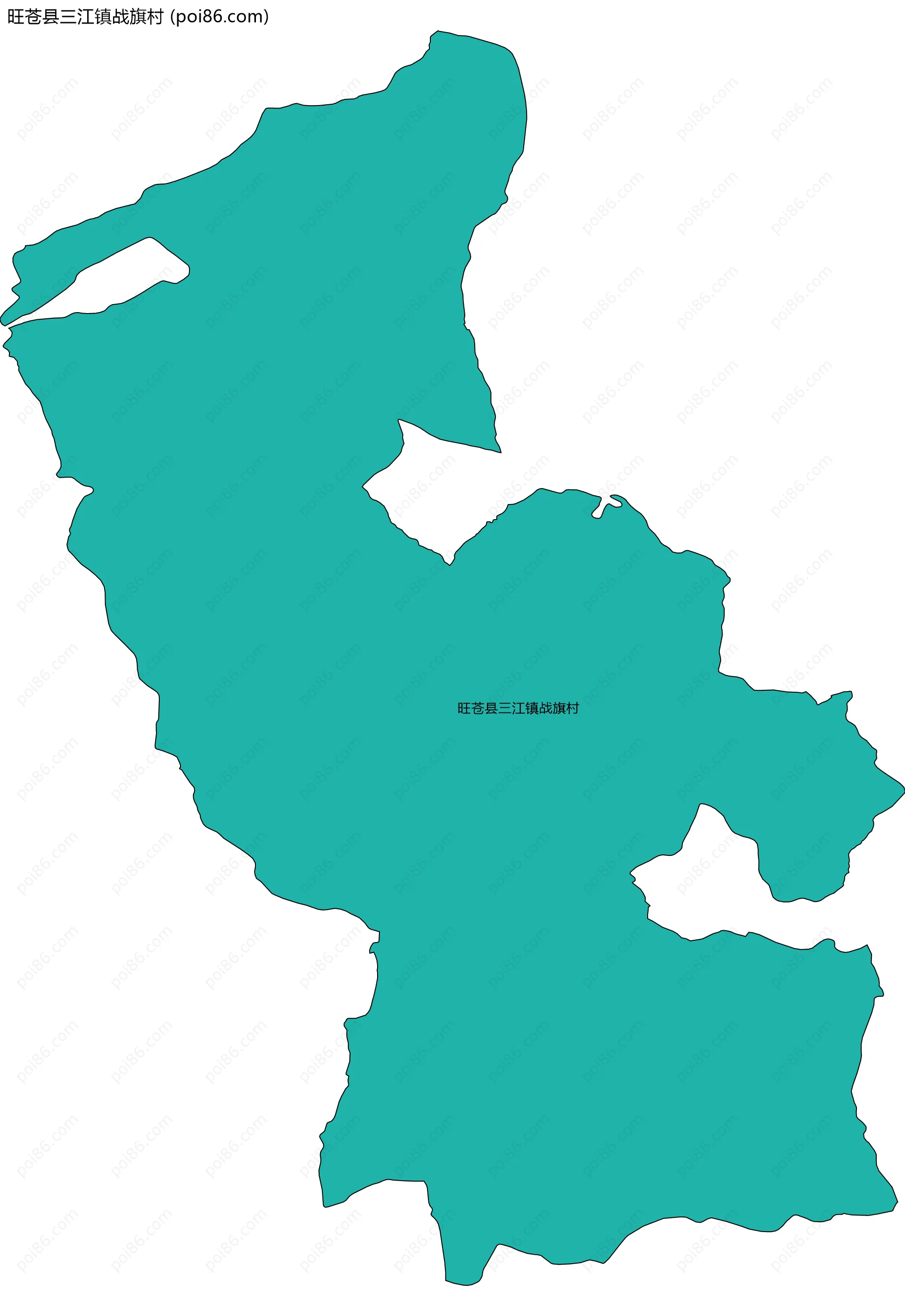 旺苍县三江镇战旗村边界地图