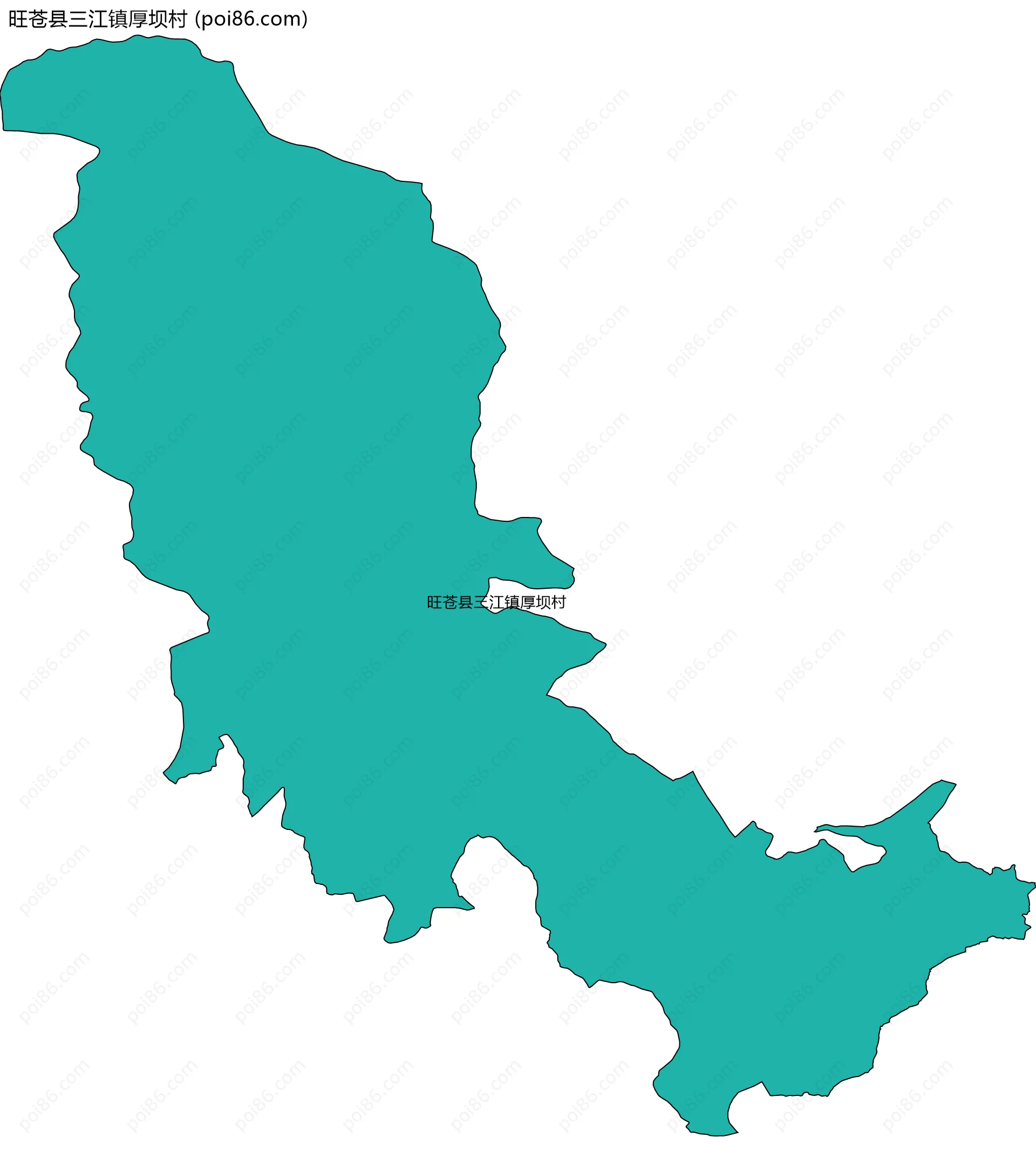 旺苍县三江镇厚坝村边界地图