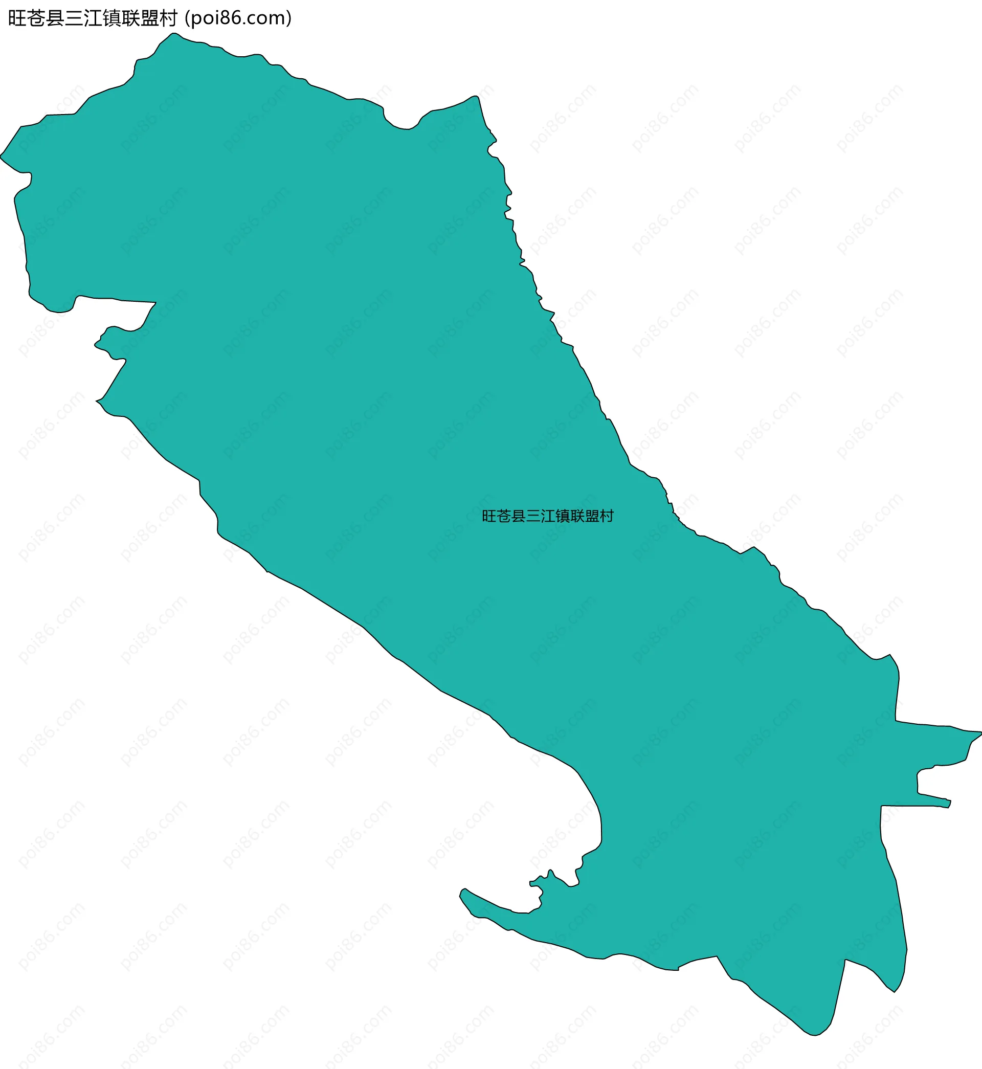 旺苍县三江镇联盟村边界地图