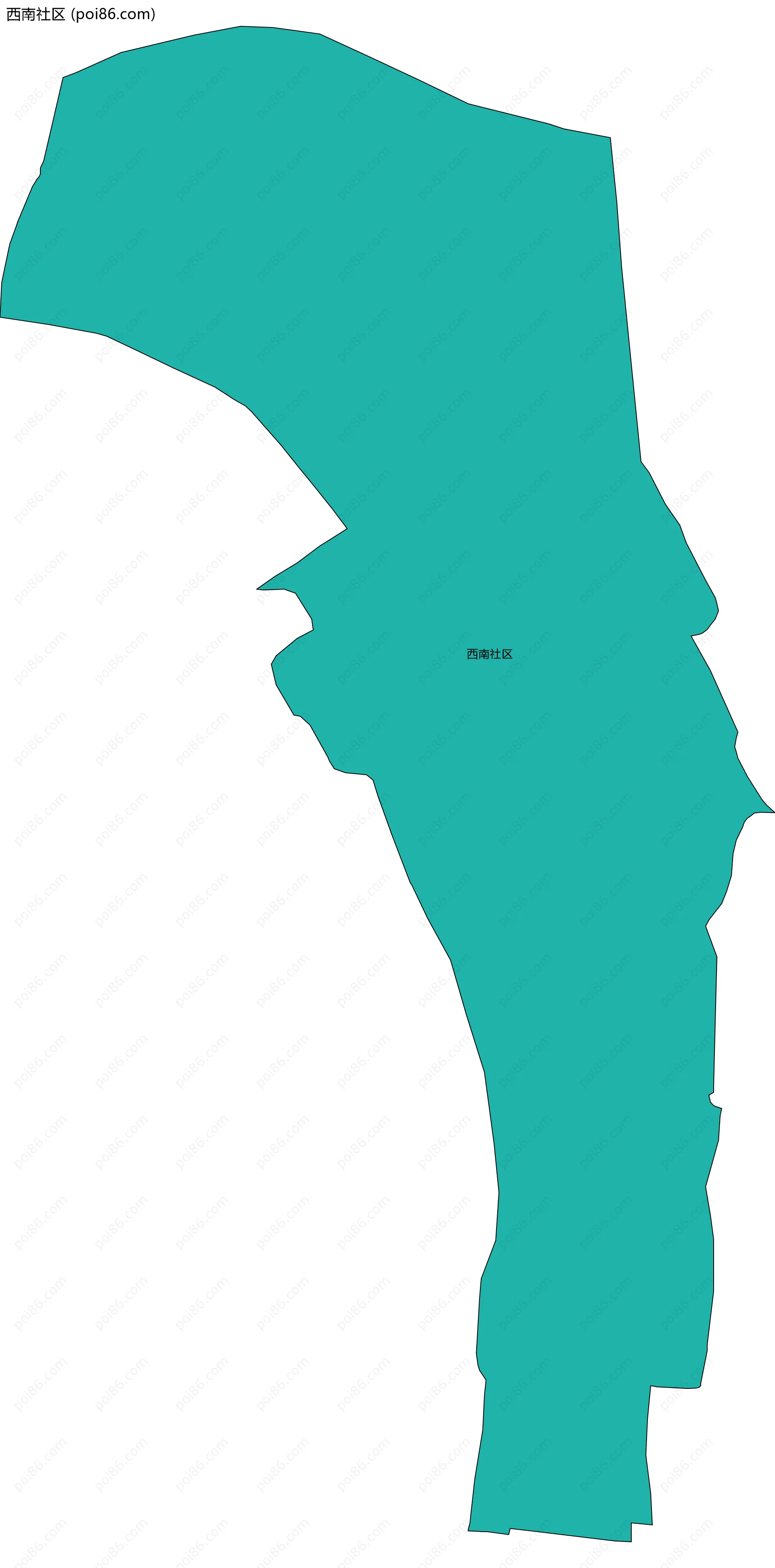 西南社区边界地图