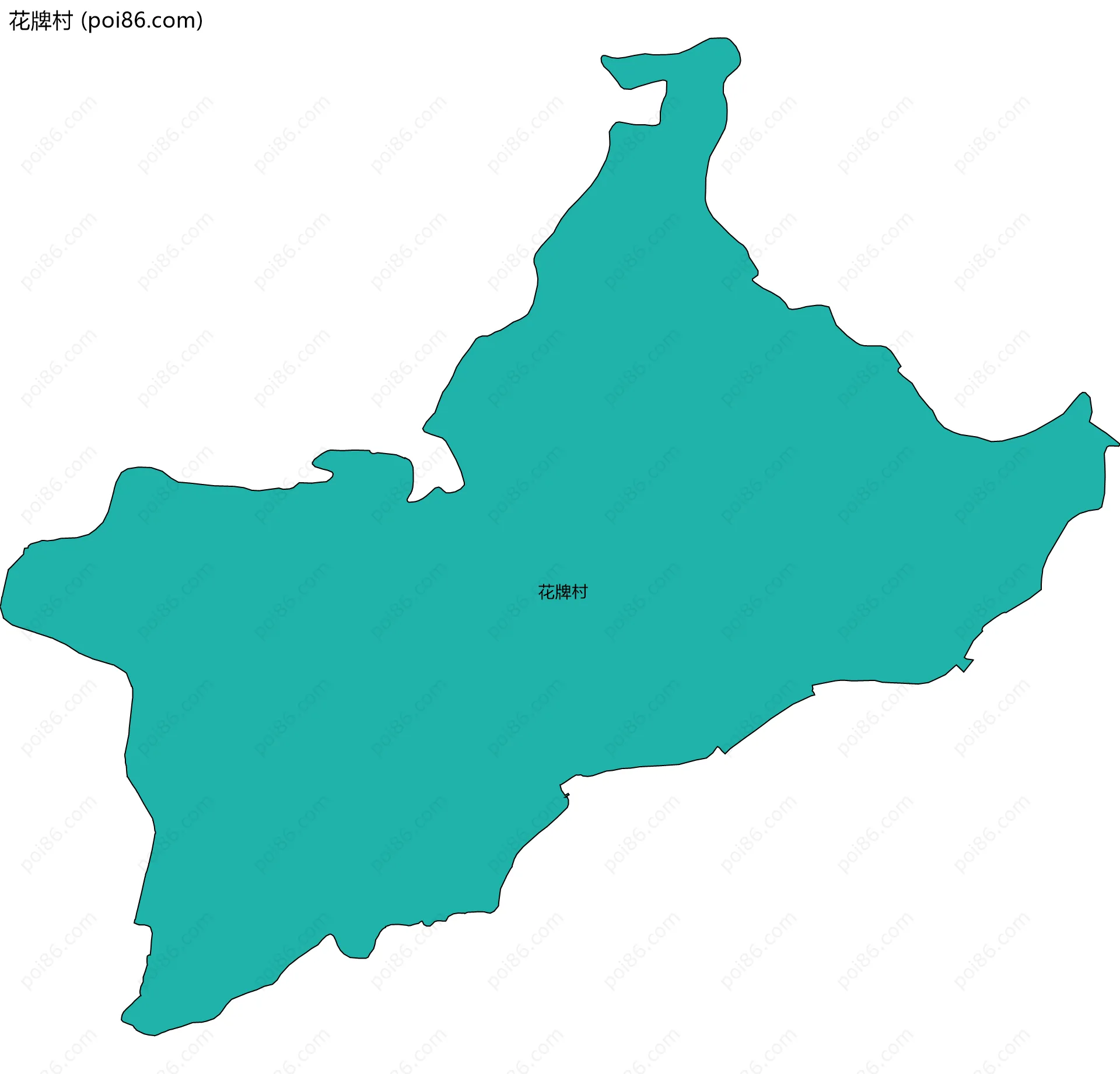 花牌村边界地图