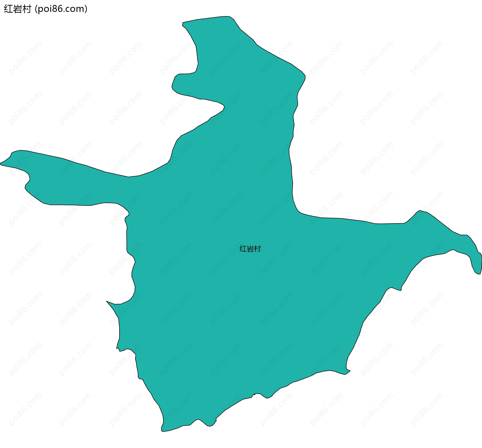 红岩村边界地图