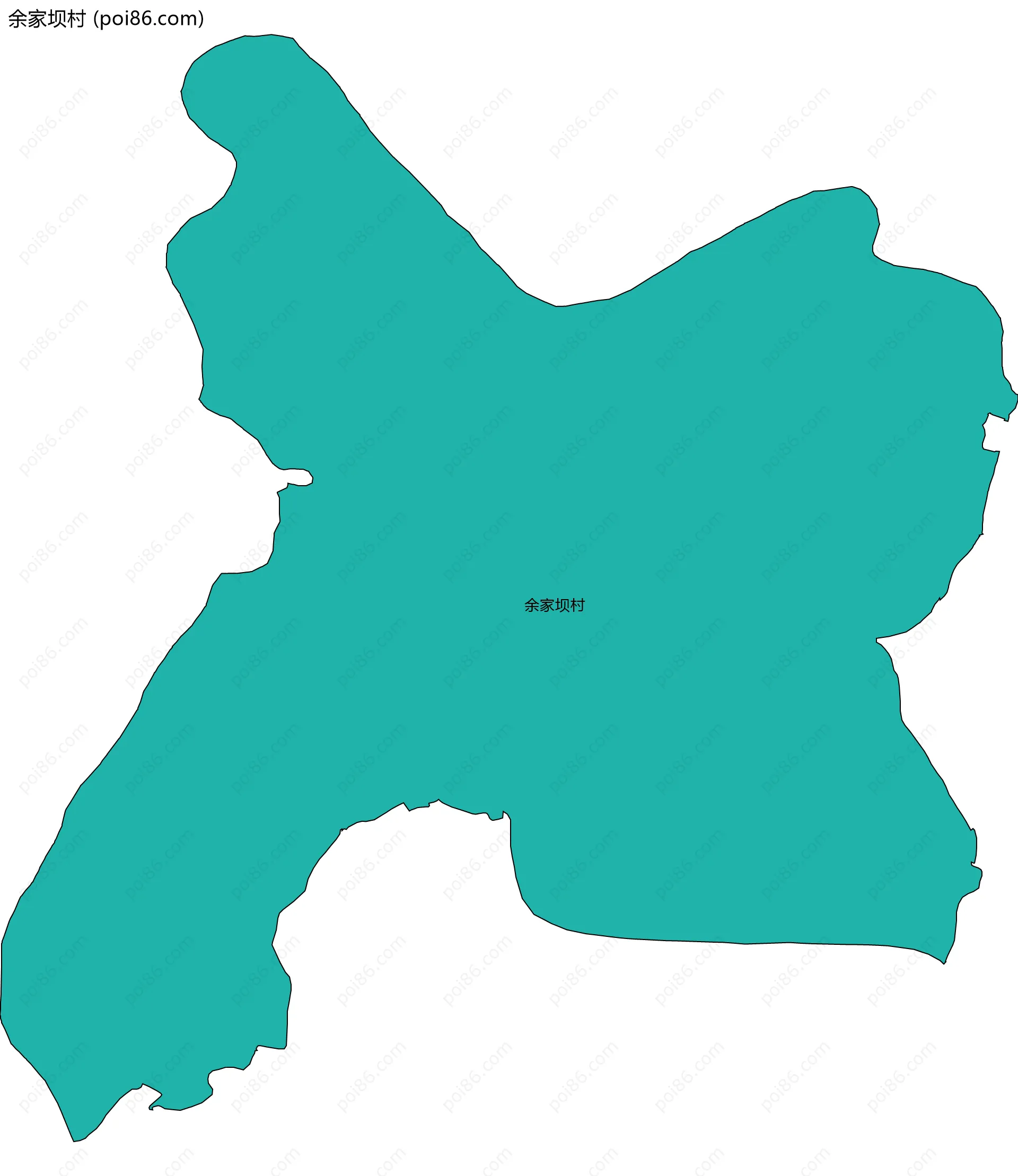 余家坝村边界地图