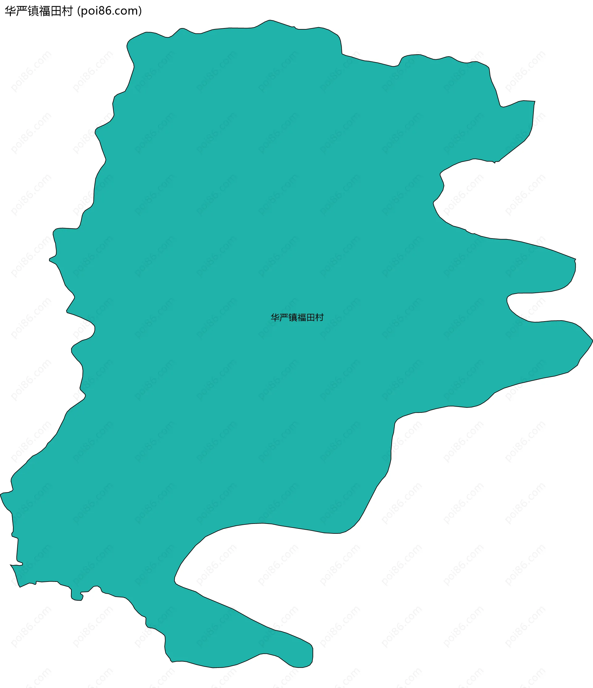 华严镇福田村边界地图