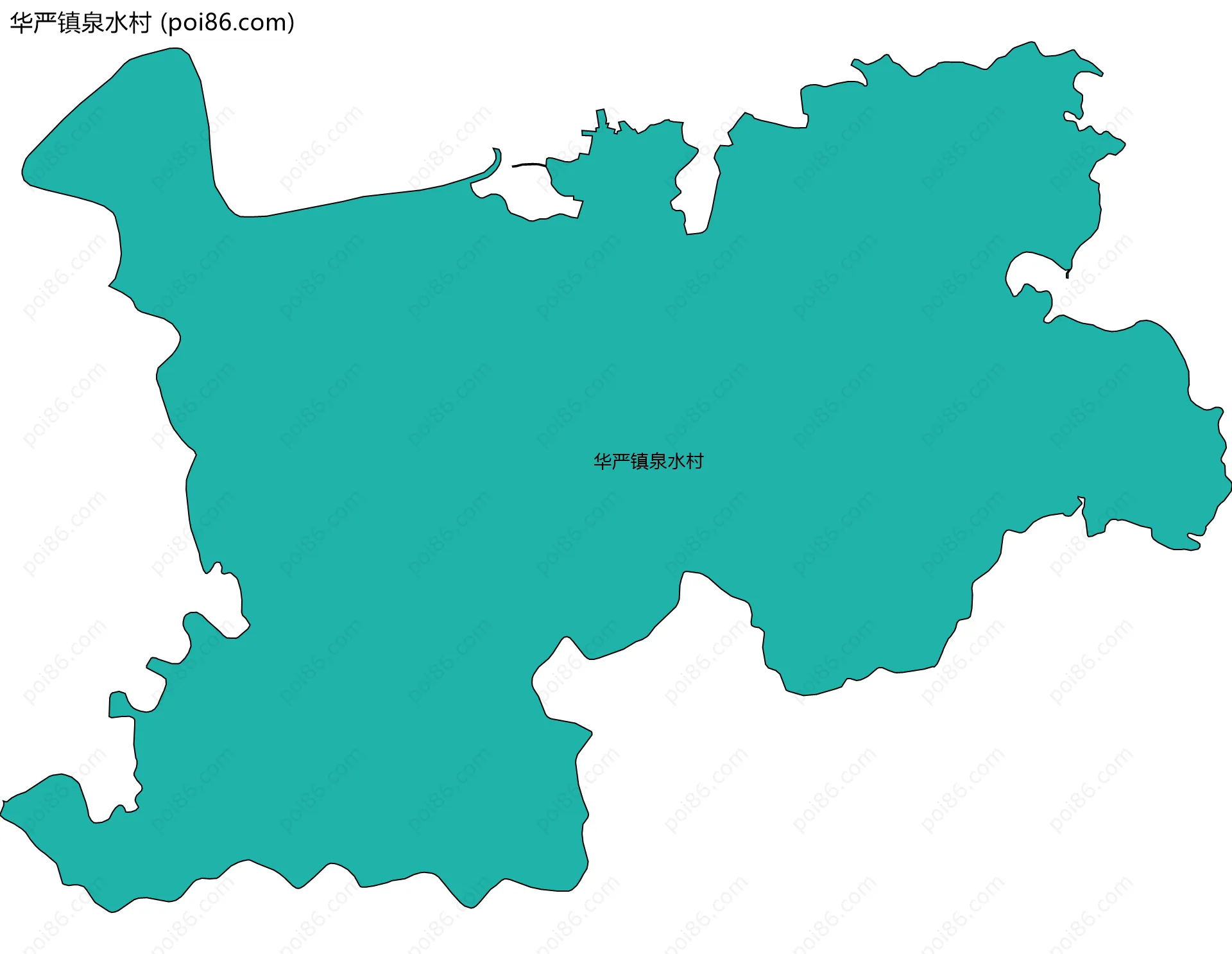 华严镇泉水村边界地图