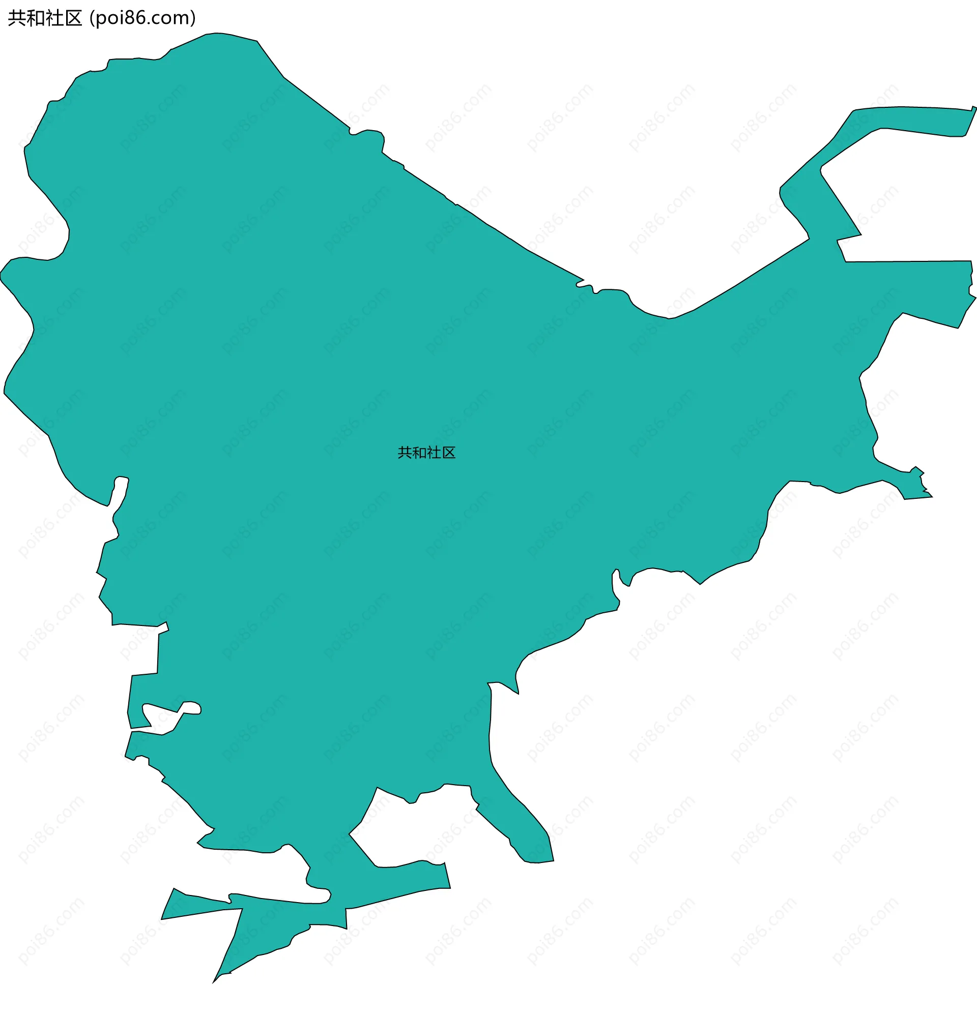 共和社区边界地图