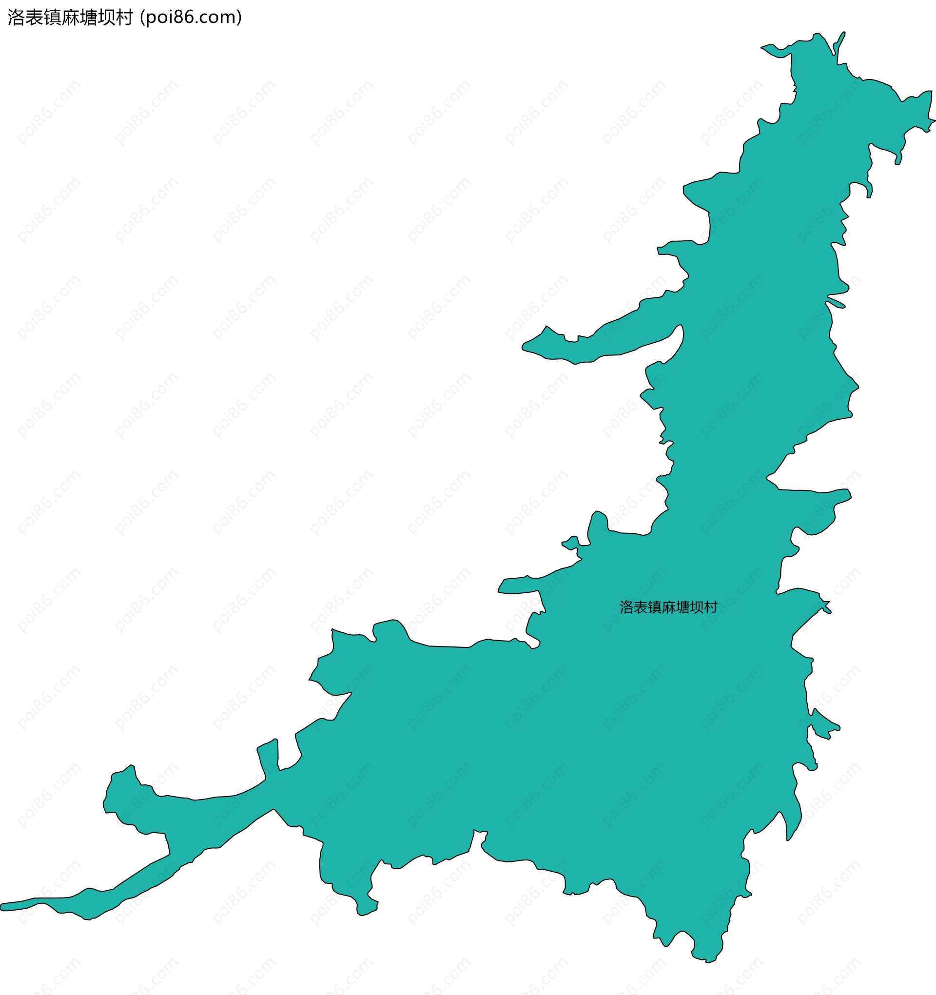 洛表镇麻塘坝村边界地图