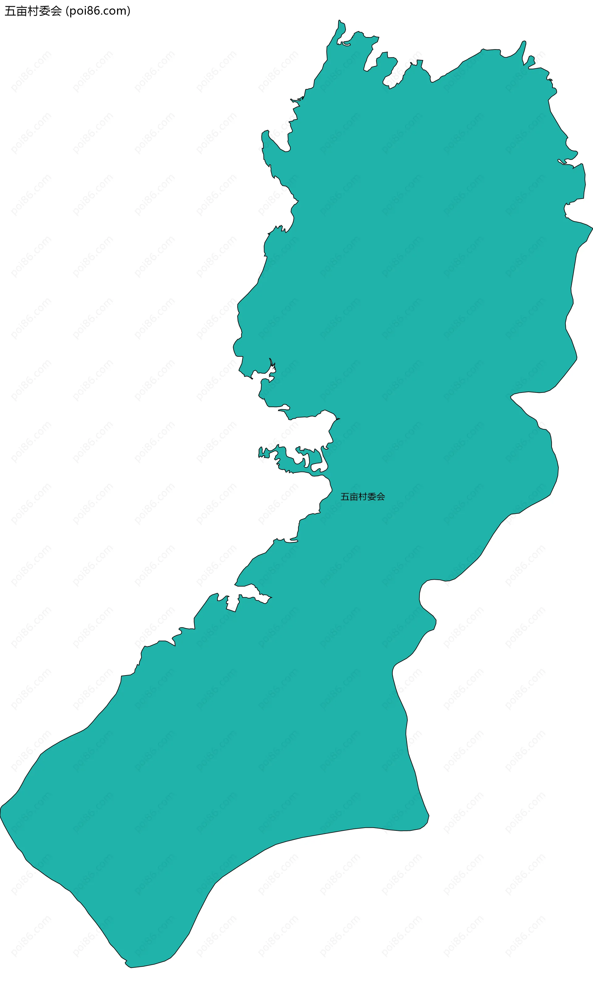 五亩村委会边界地图