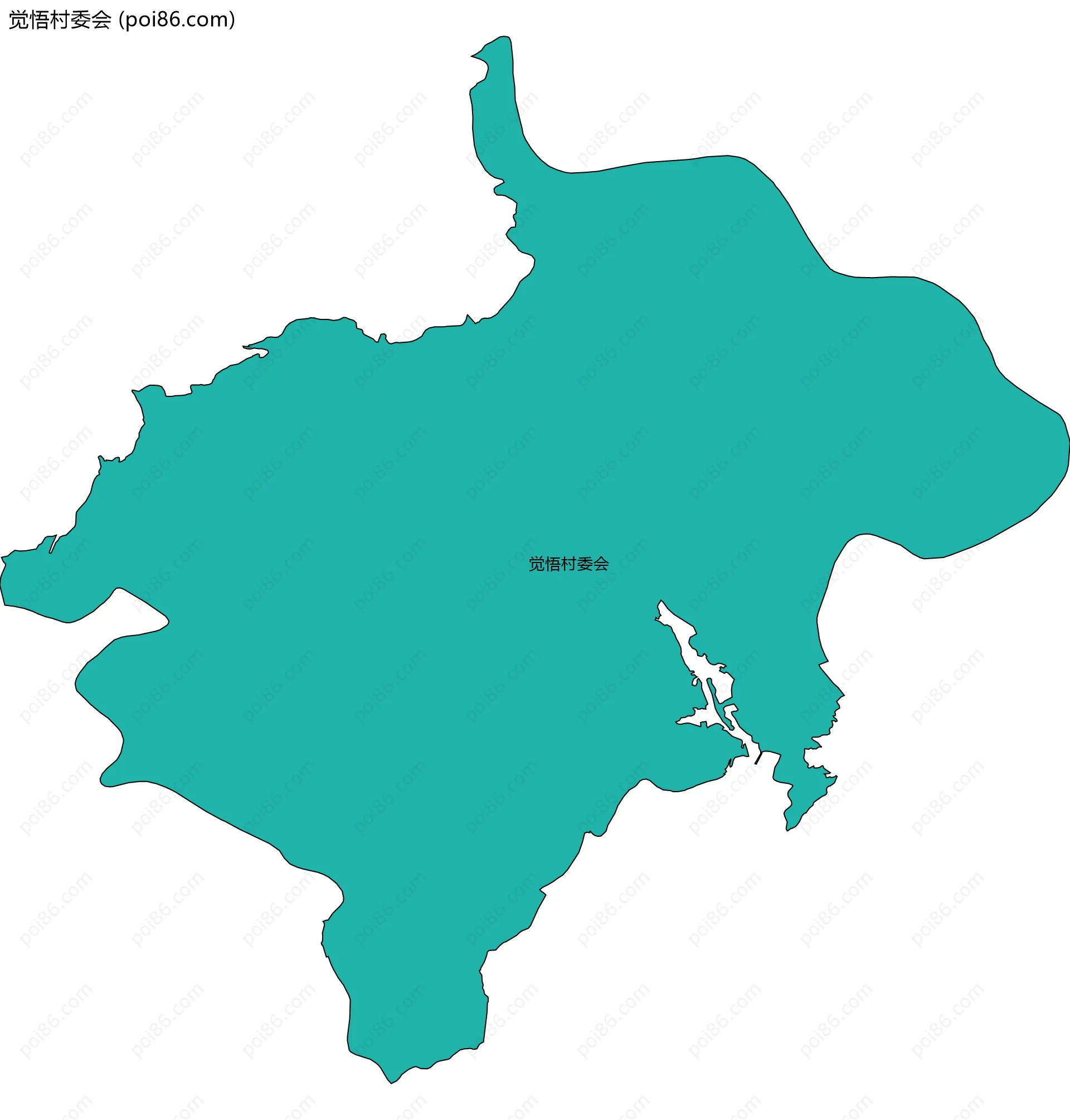 觉悟村委会边界地图