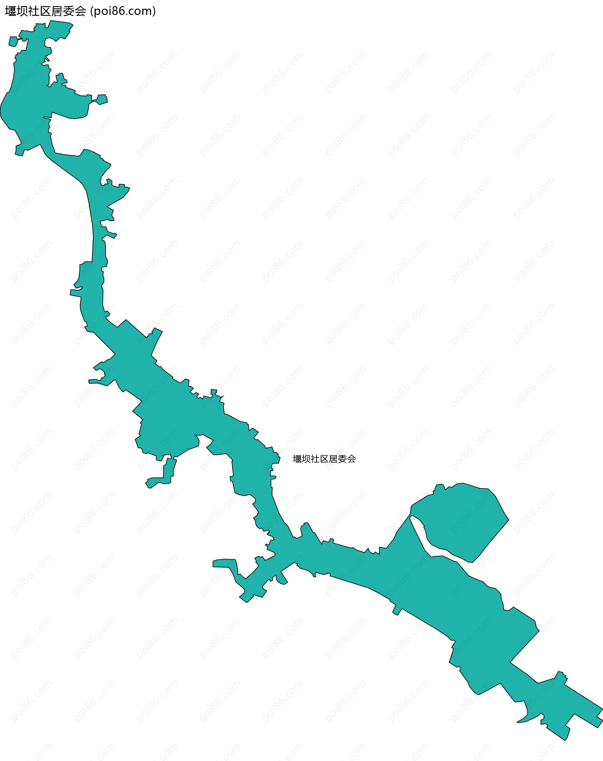 堰坝社区居委会边界地图