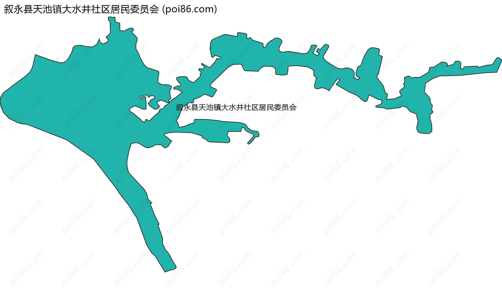 叙永县天池镇大水井社区居民委员会边界地图