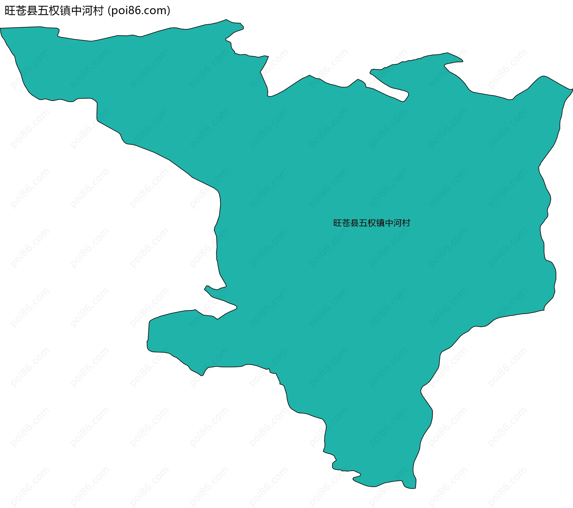 旺苍县五权镇中河村边界地图