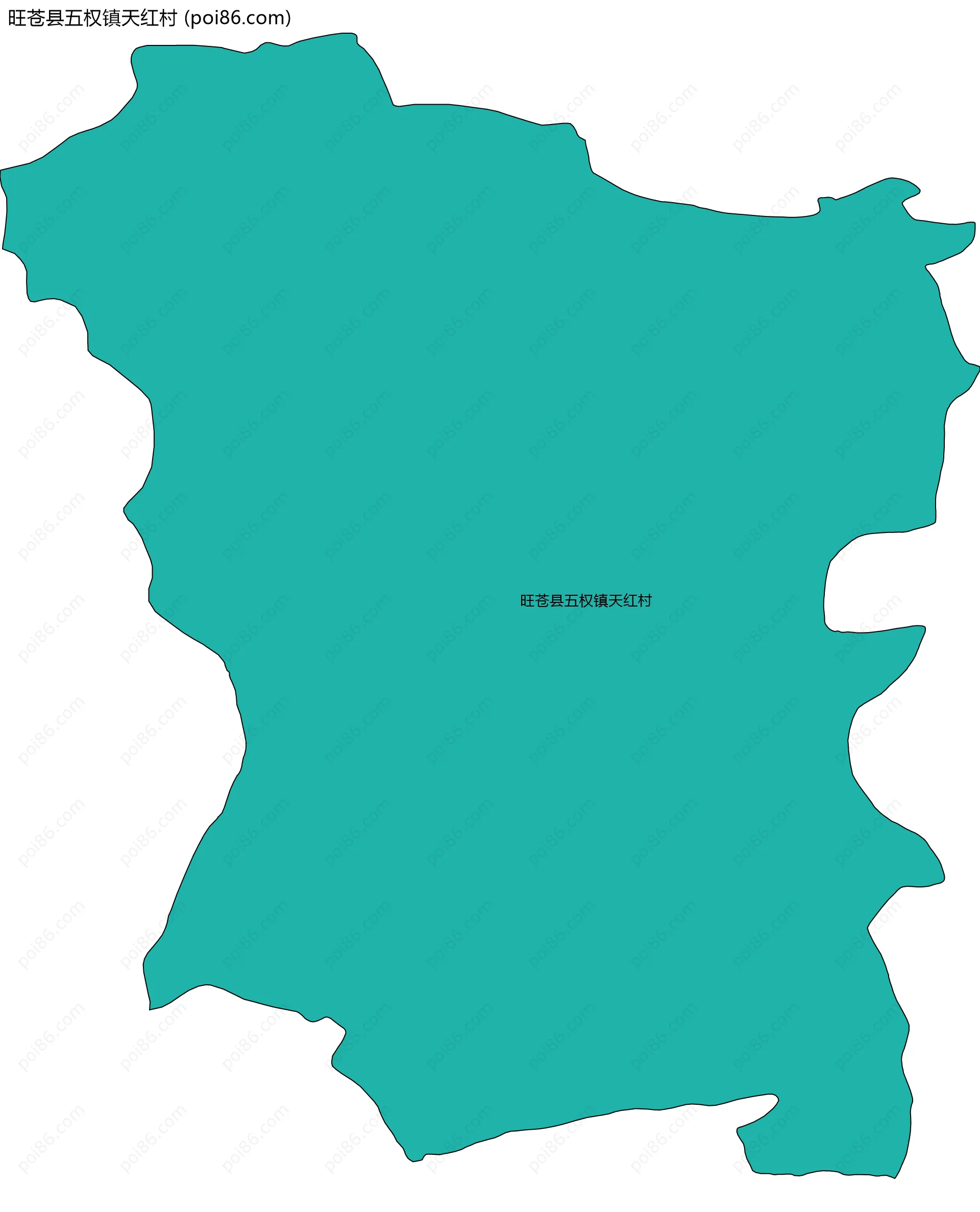 旺苍县五权镇天红村边界地图