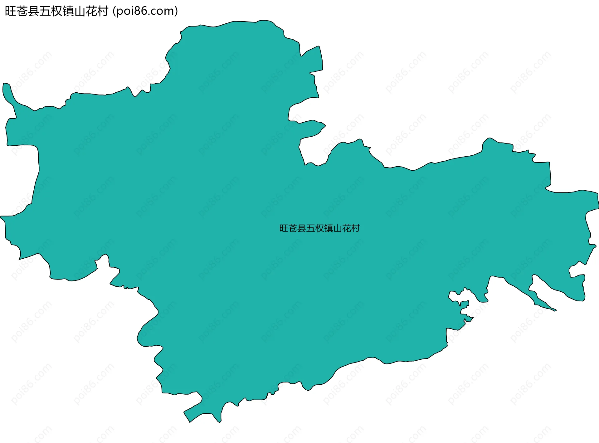 旺苍县五权镇山花村边界地图