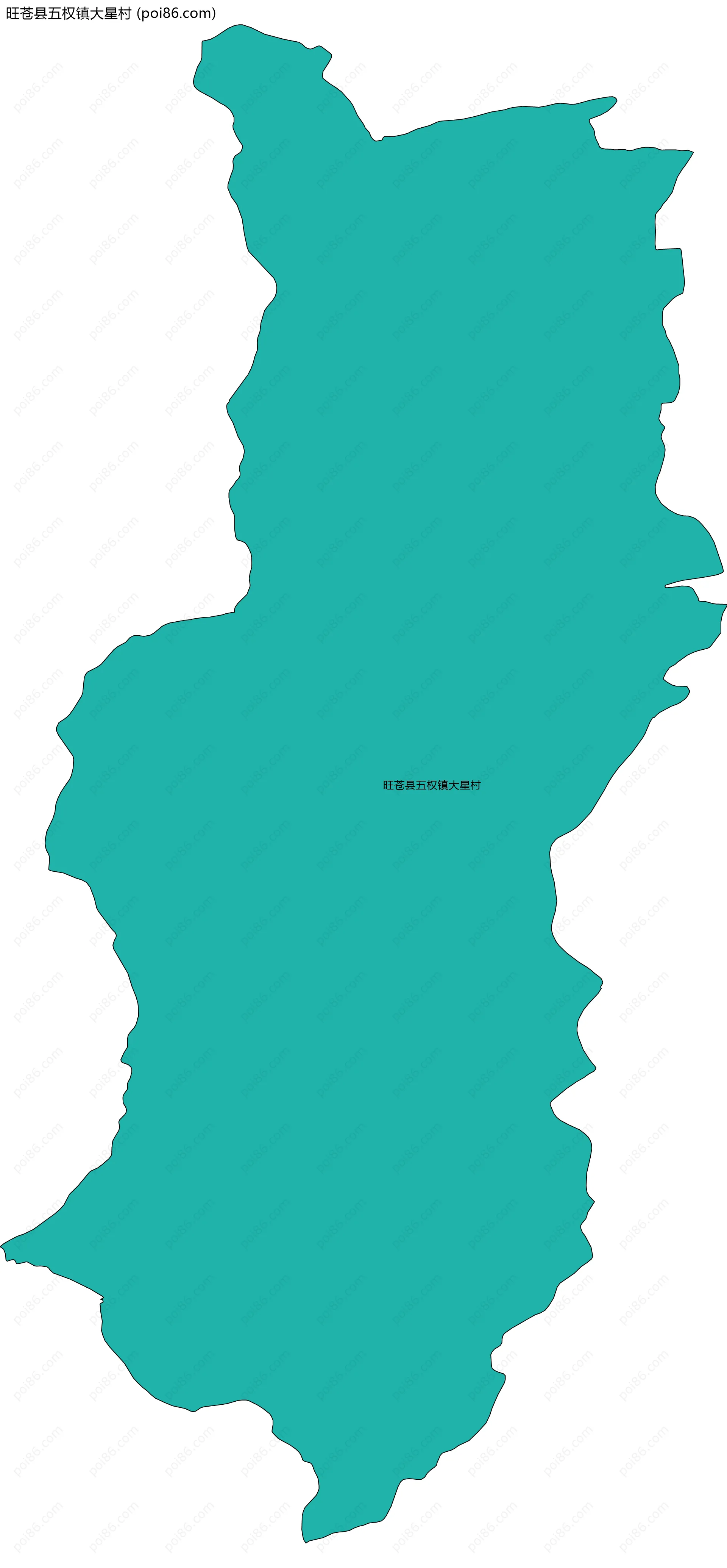 旺苍县五权镇大星村边界地图