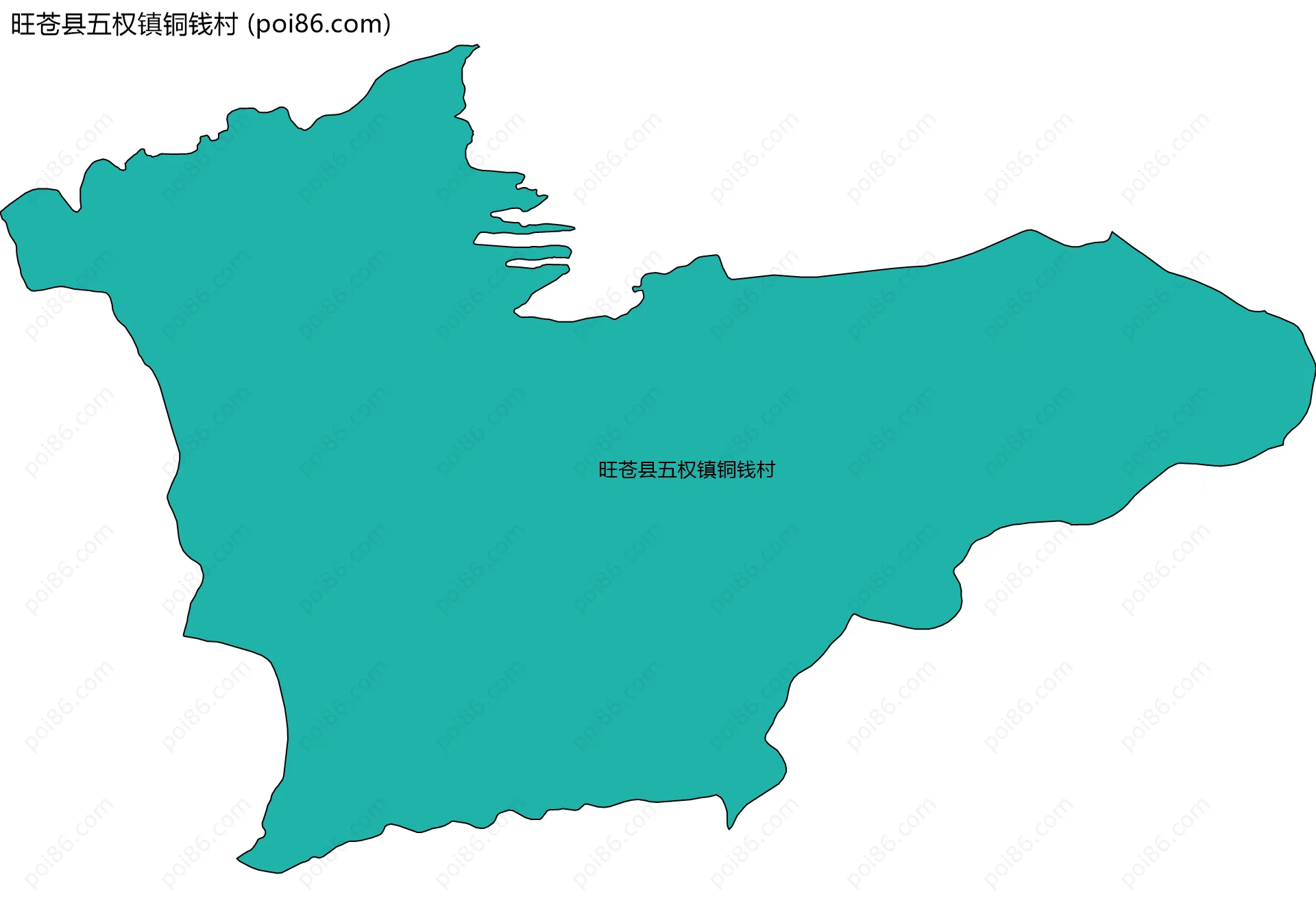 旺苍县五权镇铜钱村边界地图