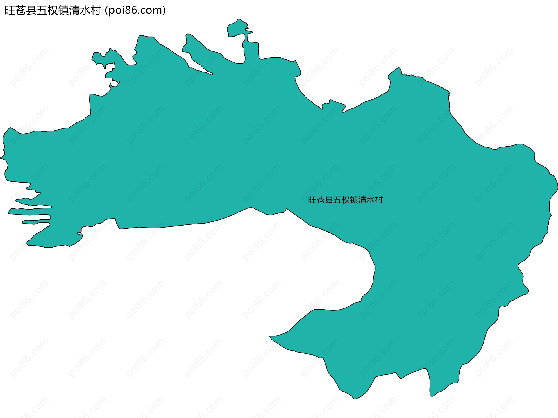 旺苍县五权镇清水村边界地图