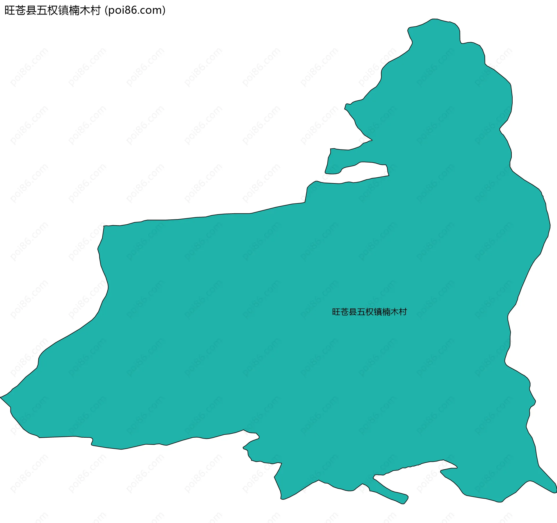 旺苍县五权镇楠木村边界地图